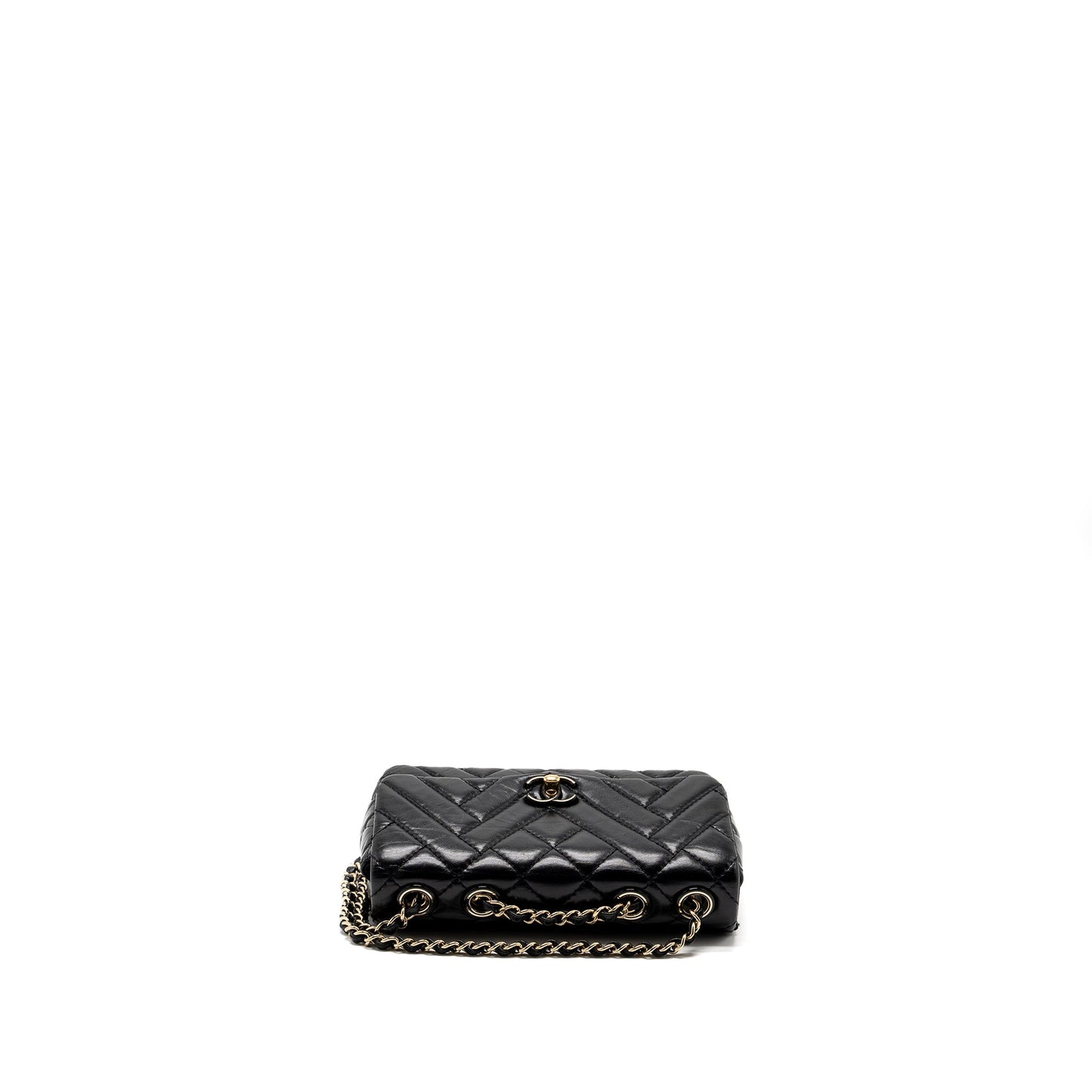 Chanel Mont Coco Mini Flap Bag Shiny Lambskin Black LGHW
