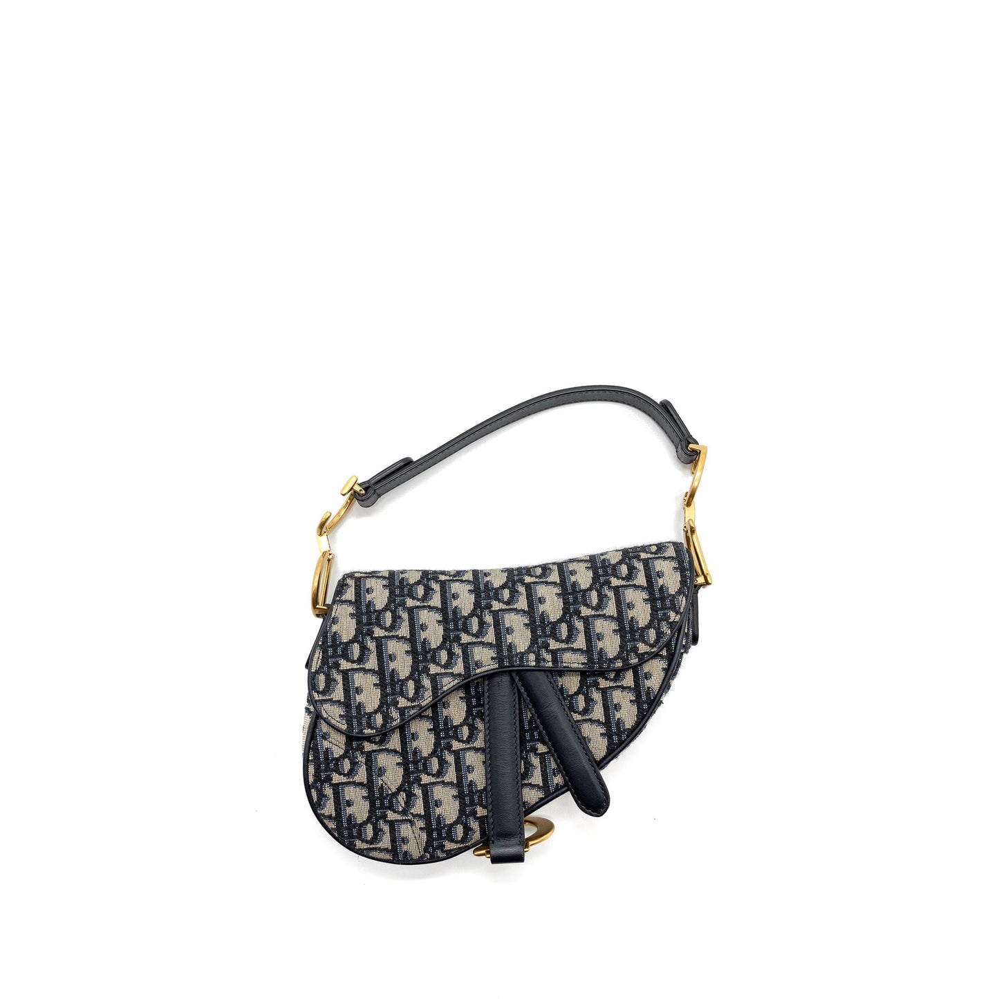 Luxury Dior Mini Saddle Bag Blue Oblique Jacquard GHW