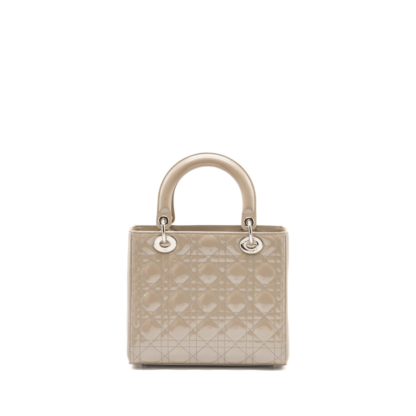 Luxury Dior medium lady Luxury Dior patent light grey SHW