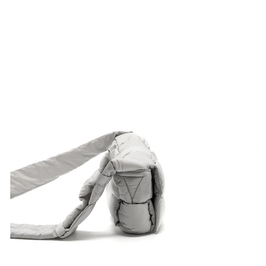 Bottega veneta padded Tech Cassette intreccio nylon light grey SHW