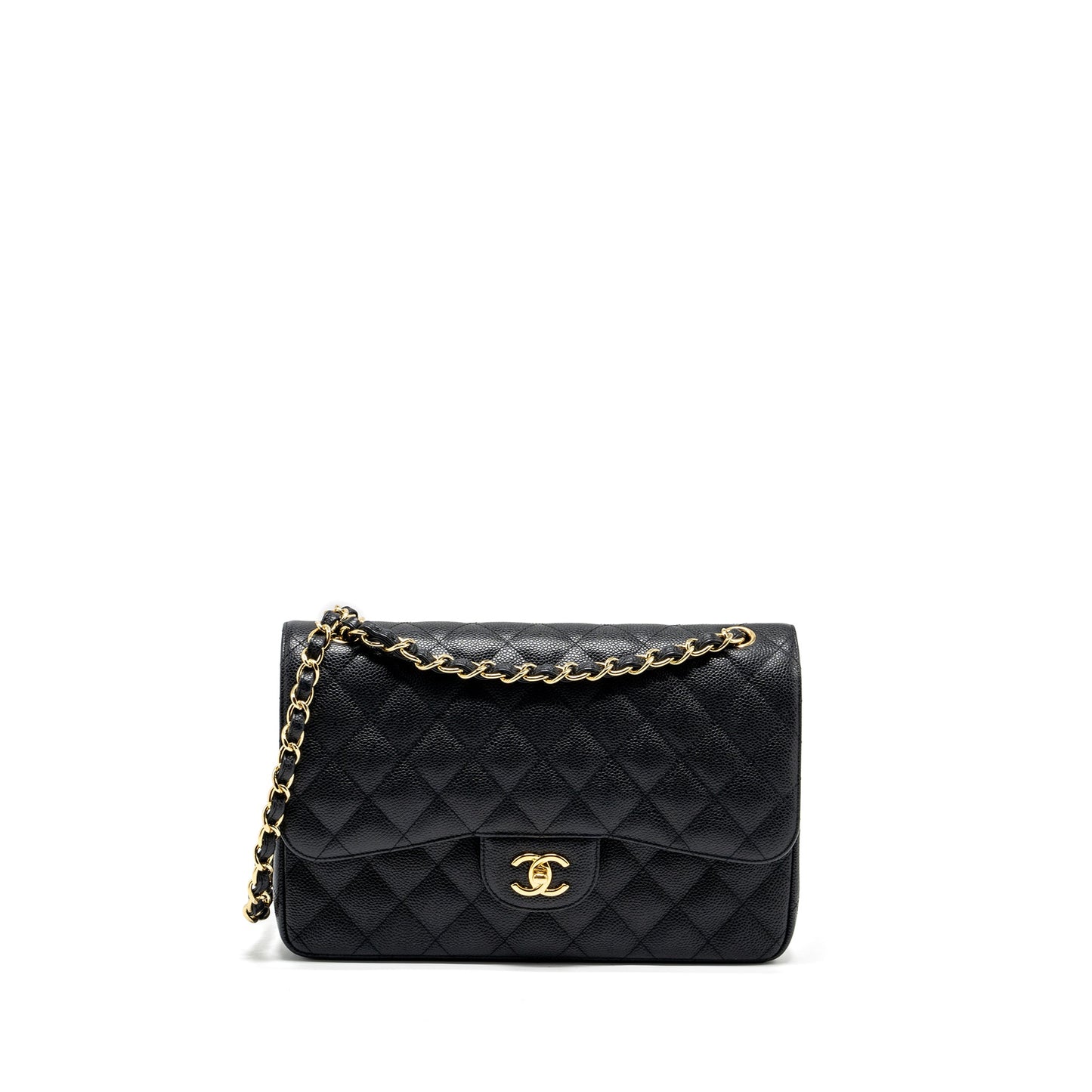 CHANEL Jumbo Classic Double Flap Bag Caviar Black GHW