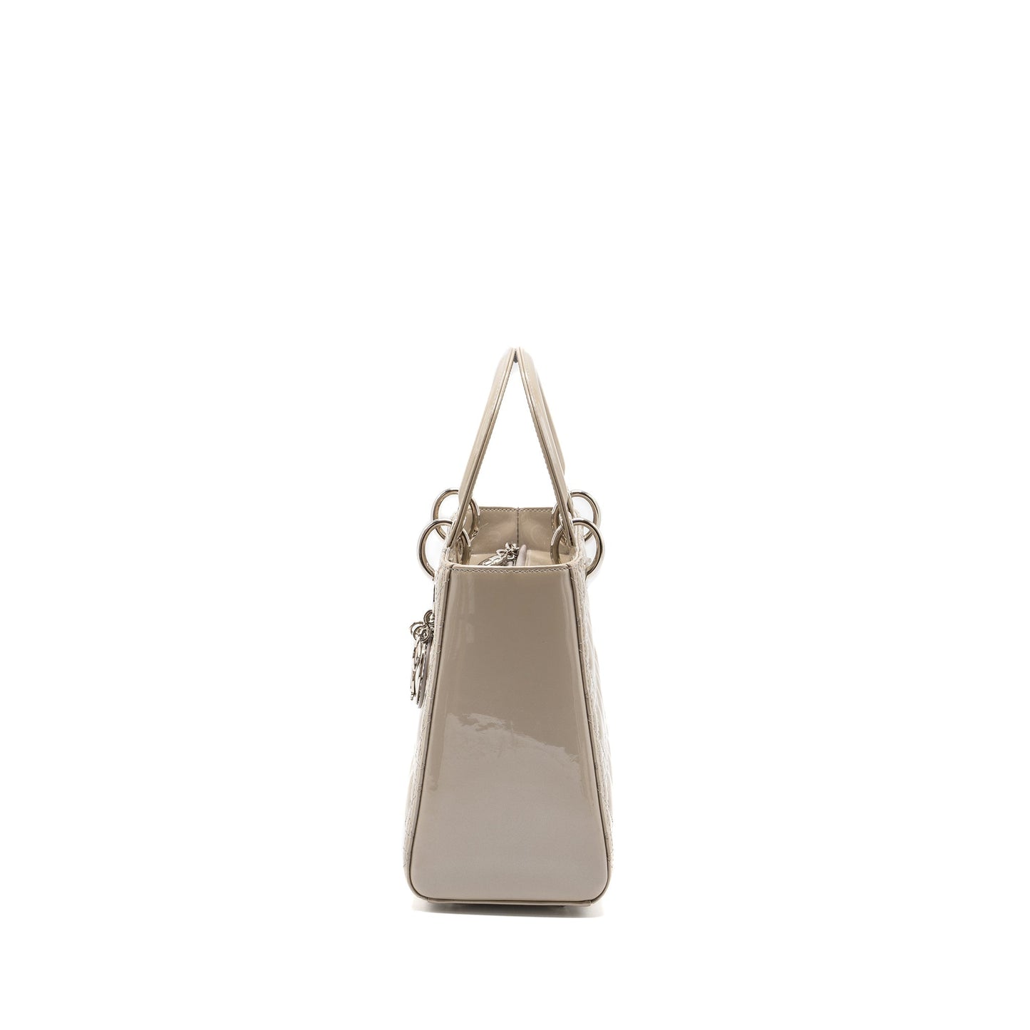 Luxury Dior medium lady Luxury Dior patent light grey SHW