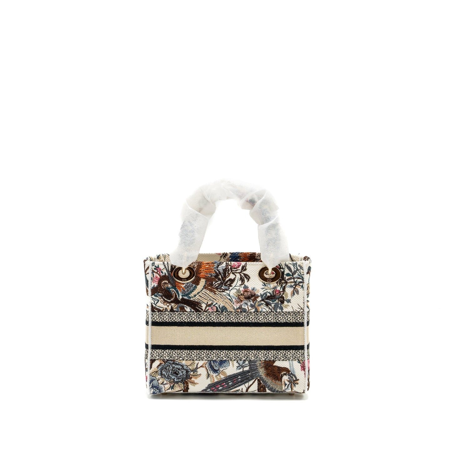 Luxury Dior Medium Lady D-Lite Bag Embroidery White/Multicolor LGHW