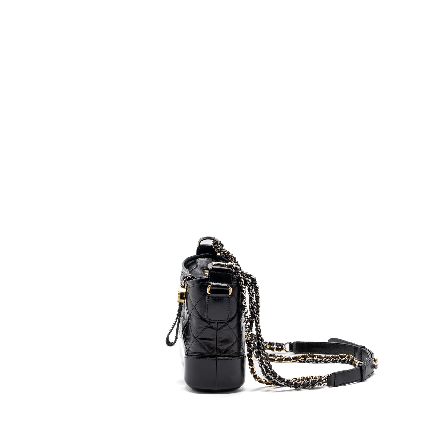 Chanel Small Gabrielle Hobo Bag Aged Calfskin Black multicolour Hardware