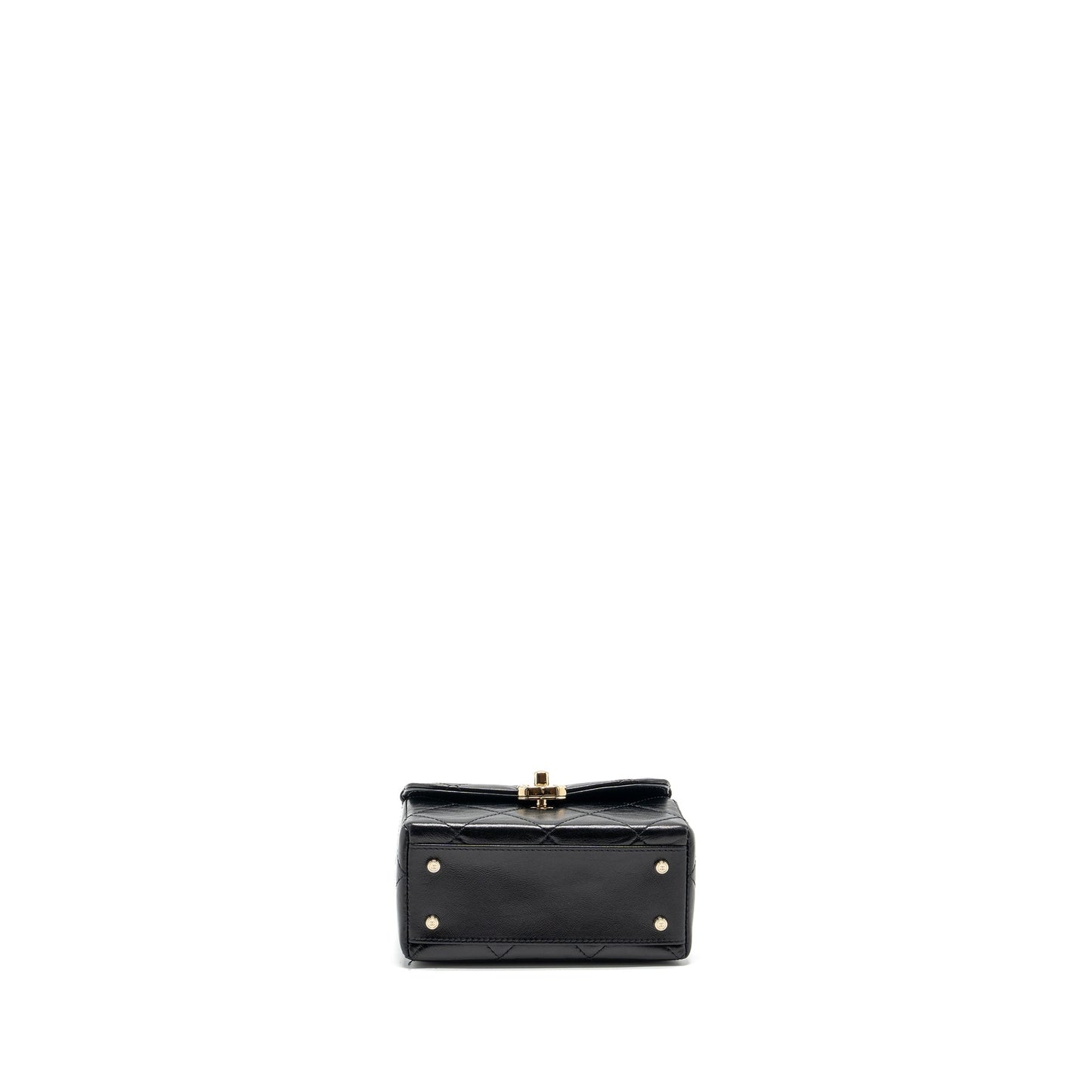 Chanel 23k top handle vanity bag shiny calfskin black GHW (microchip)