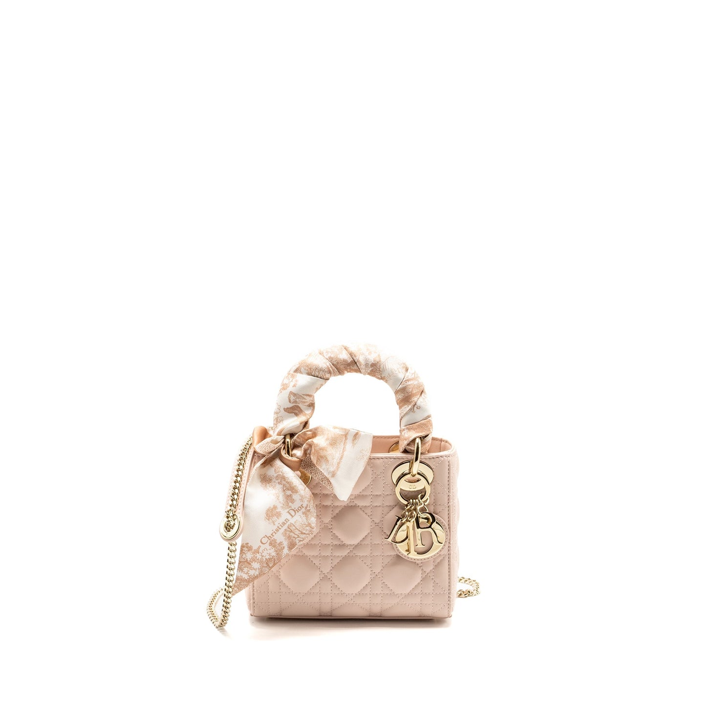 Luxury Dior Mini Lady Luxury Dior Lambskin Powder Pink LGHW