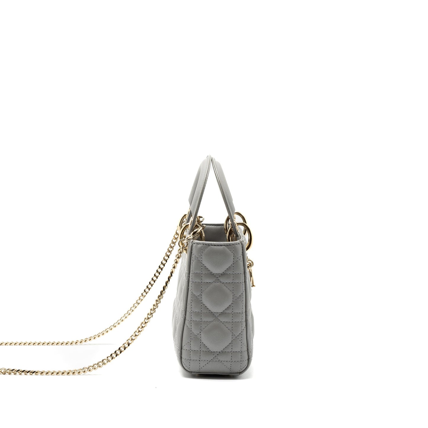 Luxury Dior Mini Lady Luxury Dior Lambskin Grey LGHW