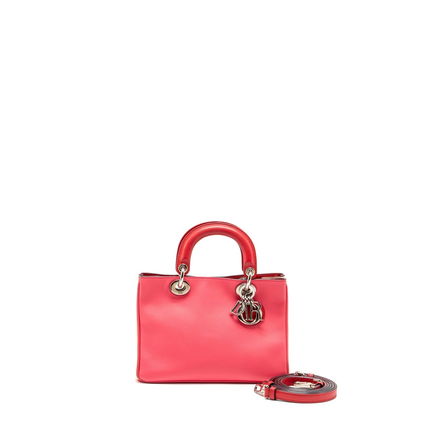 Luxury Dior Mini Luxury Diorissimo Tote Bag Calfskin Dark Pink/Light Pink SHW