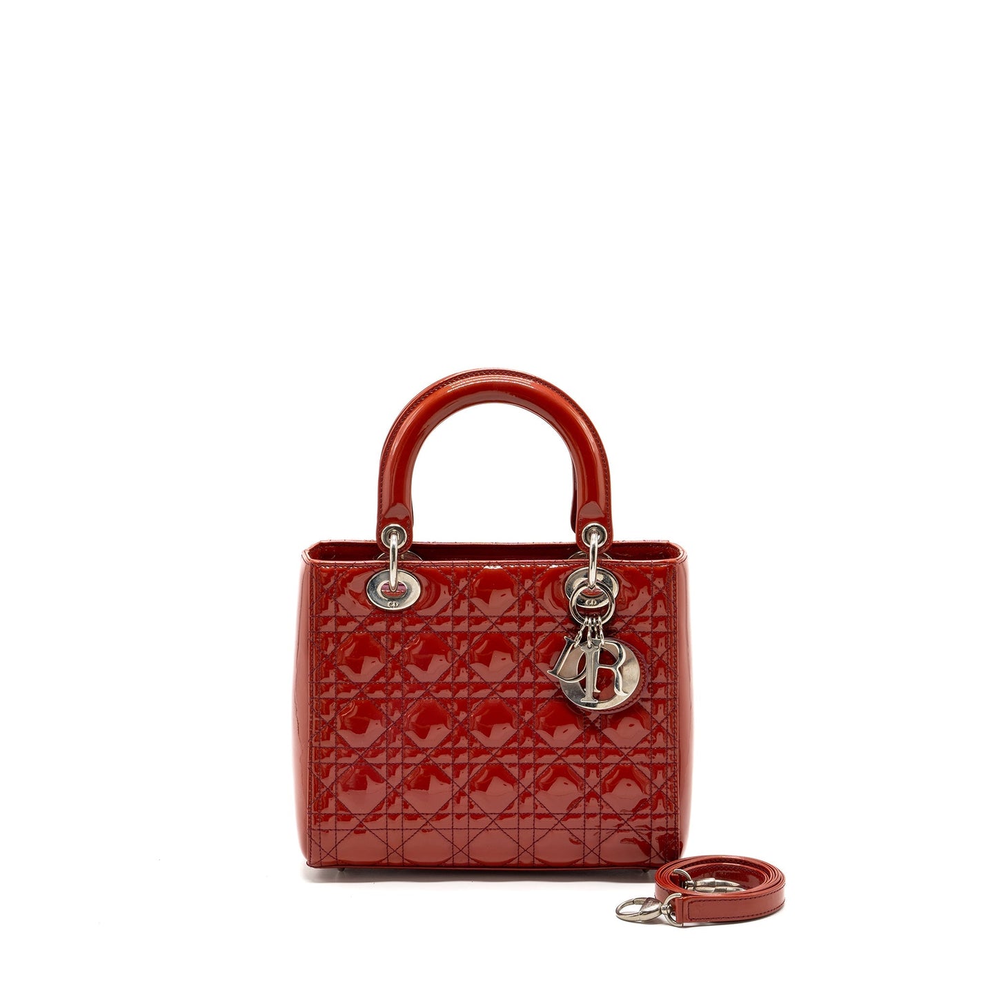 Luxury Dior medium lady Luxury Dior patent dark pink SHW