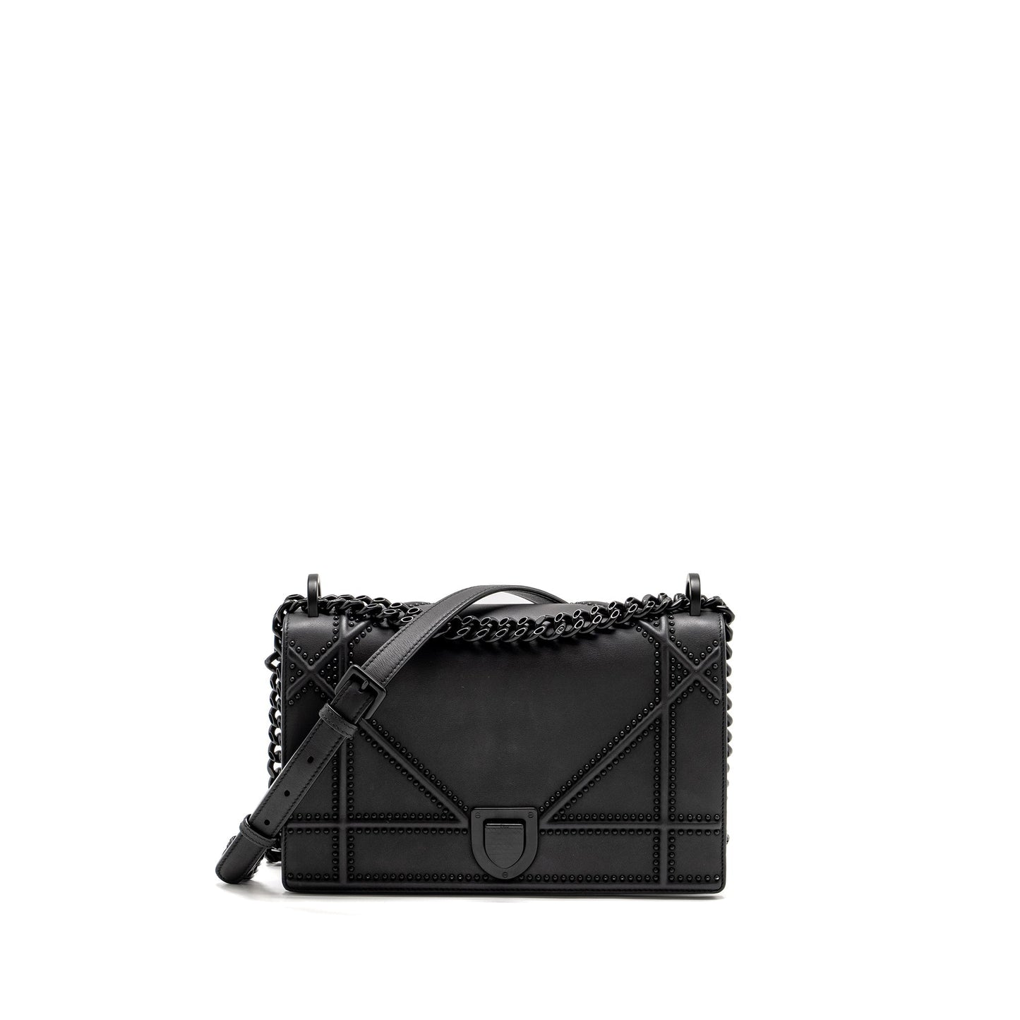 Luxury Dior Medium Studded Luxury Diorama Calfskin So Black