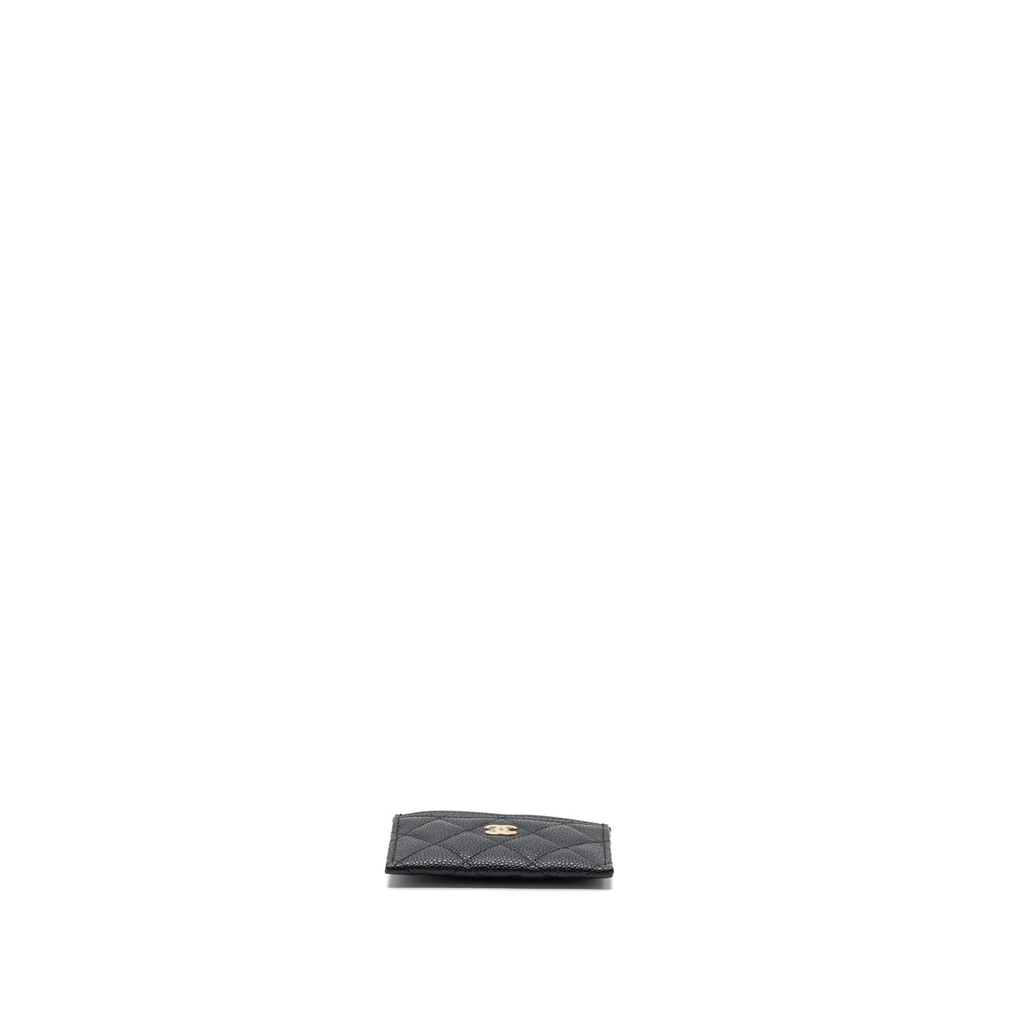 Chanel classic card holder caviar black GHW (microchip )