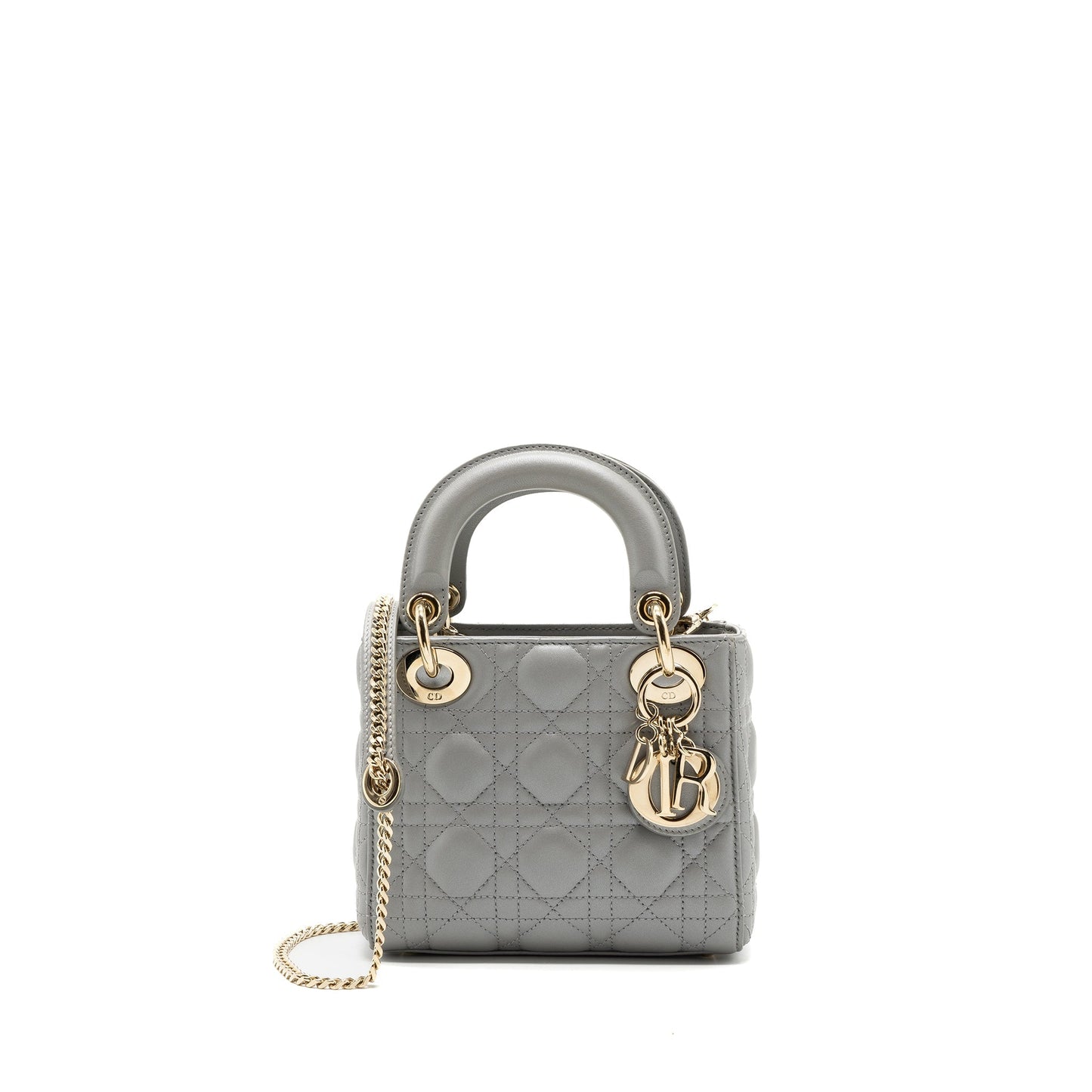Luxury Dior Mini Lady Luxury Dior Lambskin Grey LGHW