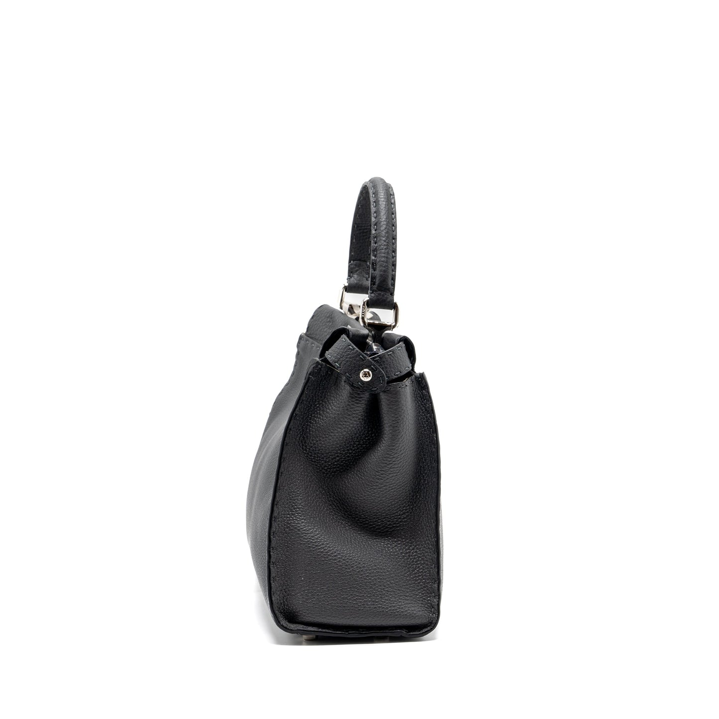Fendi Medium Peekaboo Bag Selleria Leather Black SHW