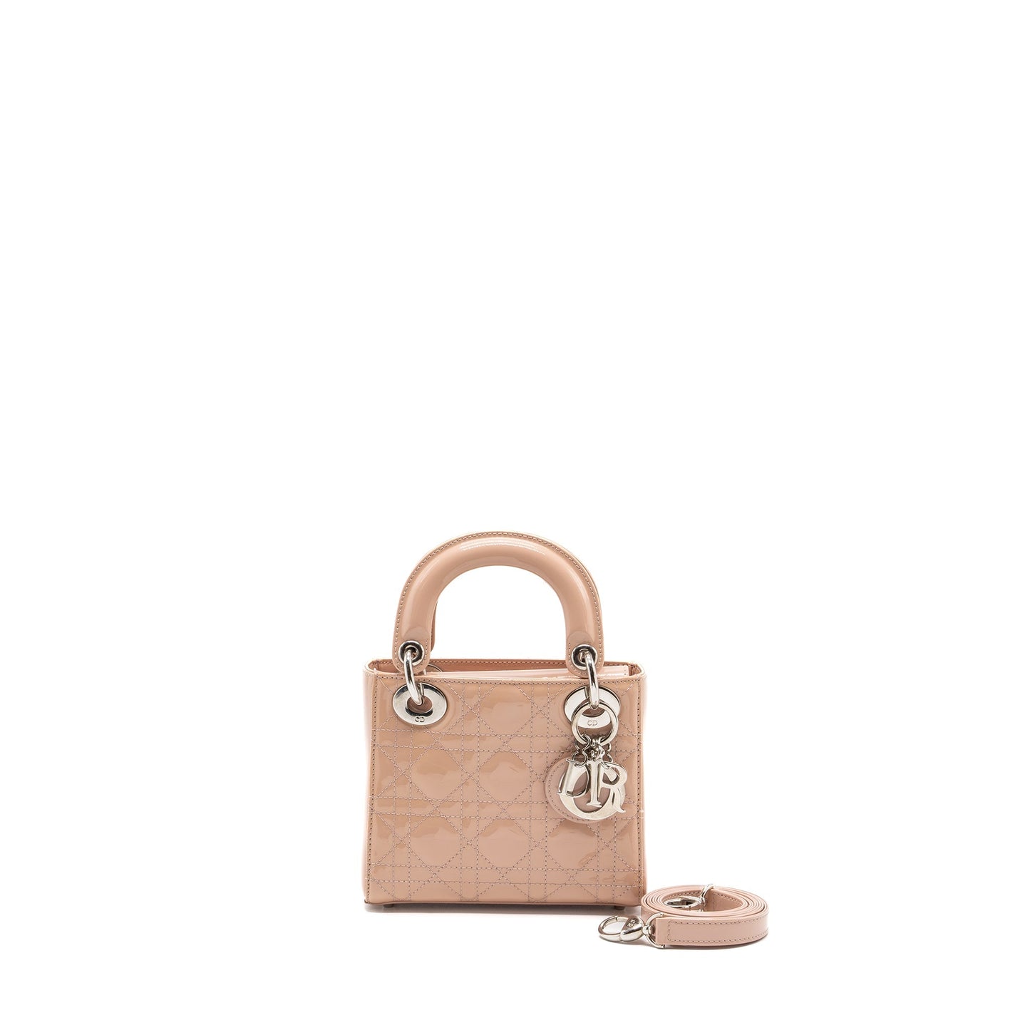 Luxury Dior Mini Lady Luxury Dior Patent Leather Light Pink SHW