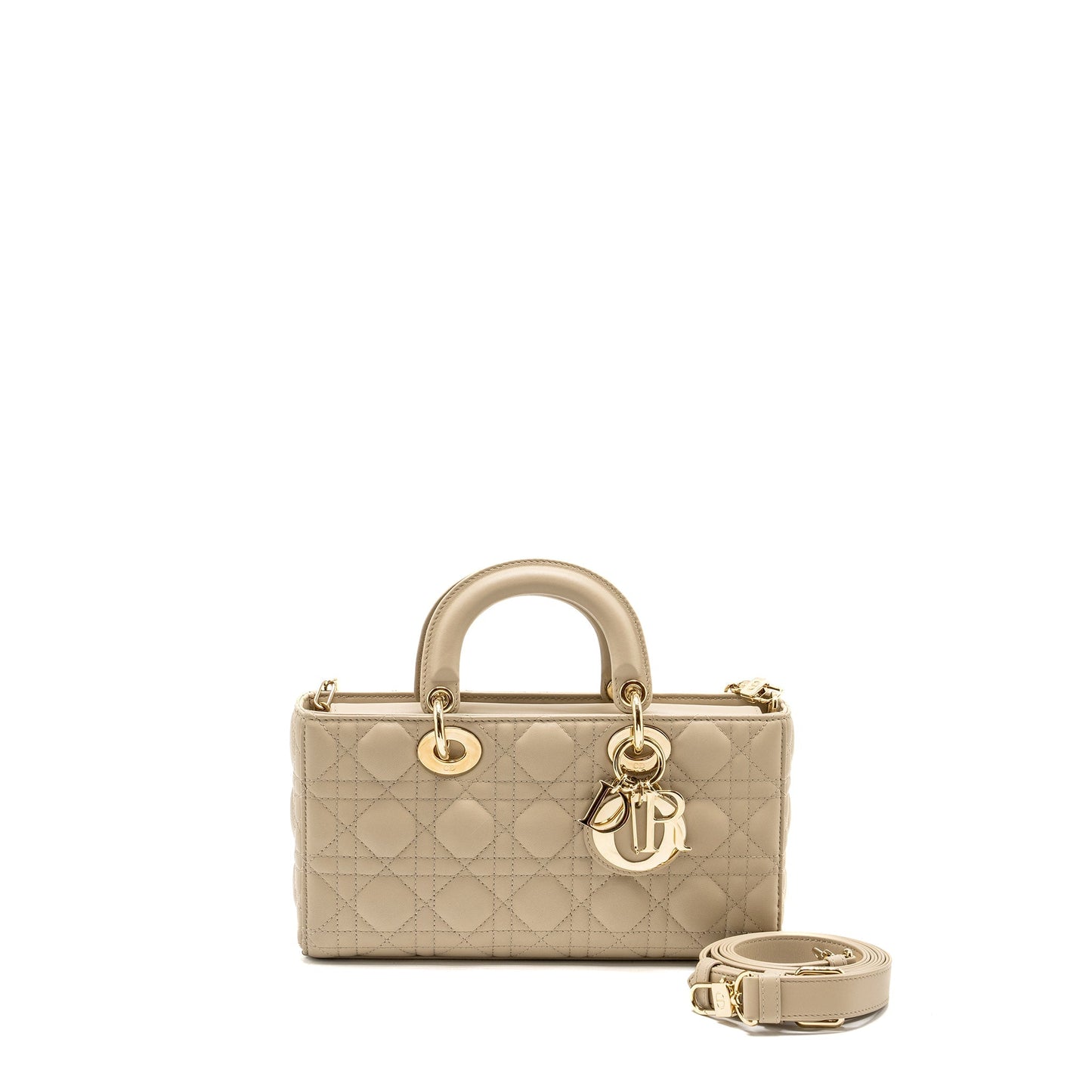 Luxury Dior Medium Lady D-Joy Bag Lambskin Beige LGHW