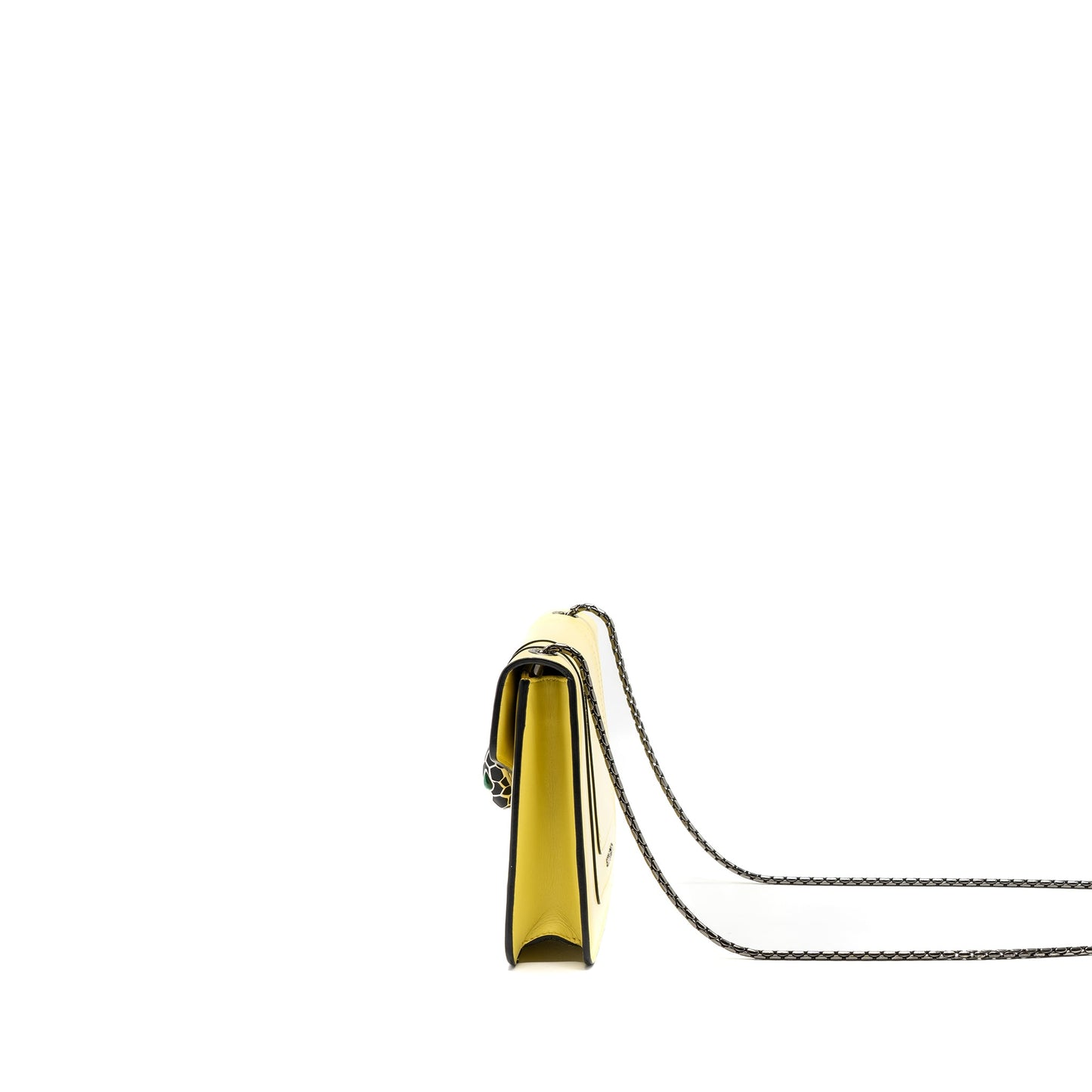 Bvlgari Serpenti Forever Crossbody Bag Calfskin Yellow Ruthenium Hardware