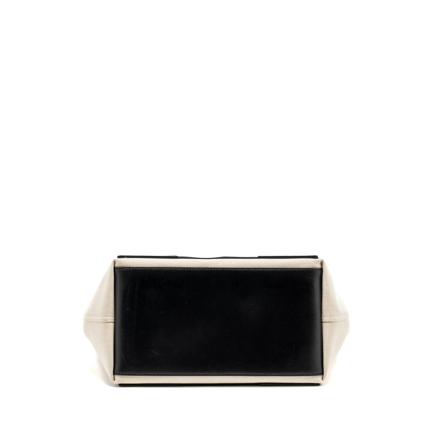 Balenciaga Cabas Tote Bag Canvas/Calfskin Natural/Black SHW