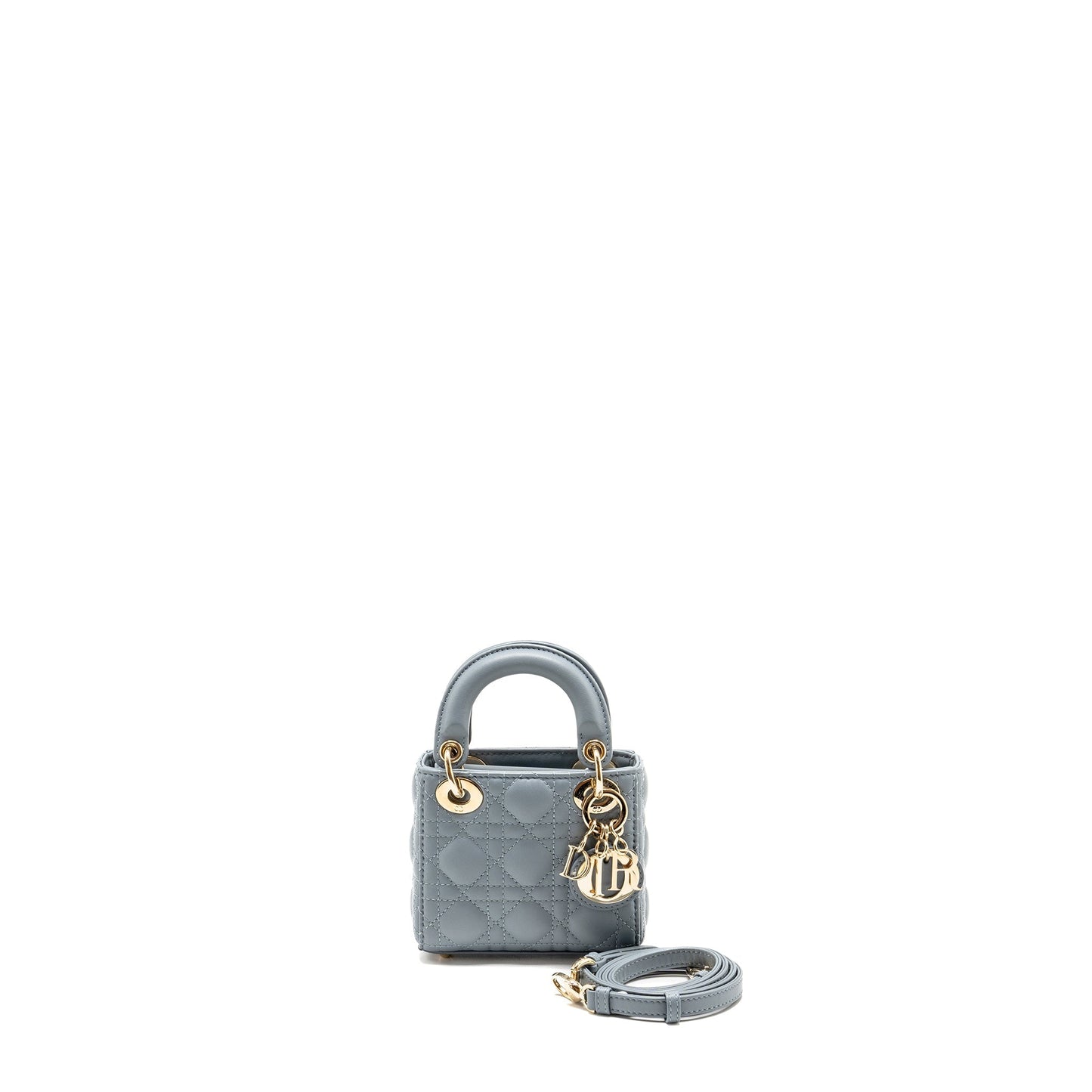 Luxury Dior Micro Lady Luxury Dior Lambskin Grey LGHW