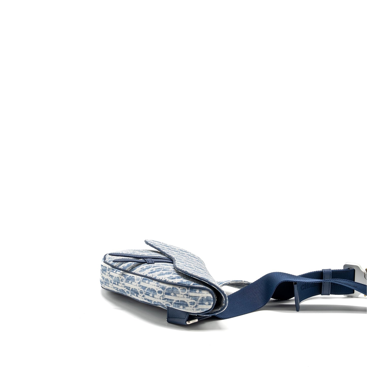 Luxury Dior Homme Saddle Bag Oblique Kasuri Blue/Multicolour SHW