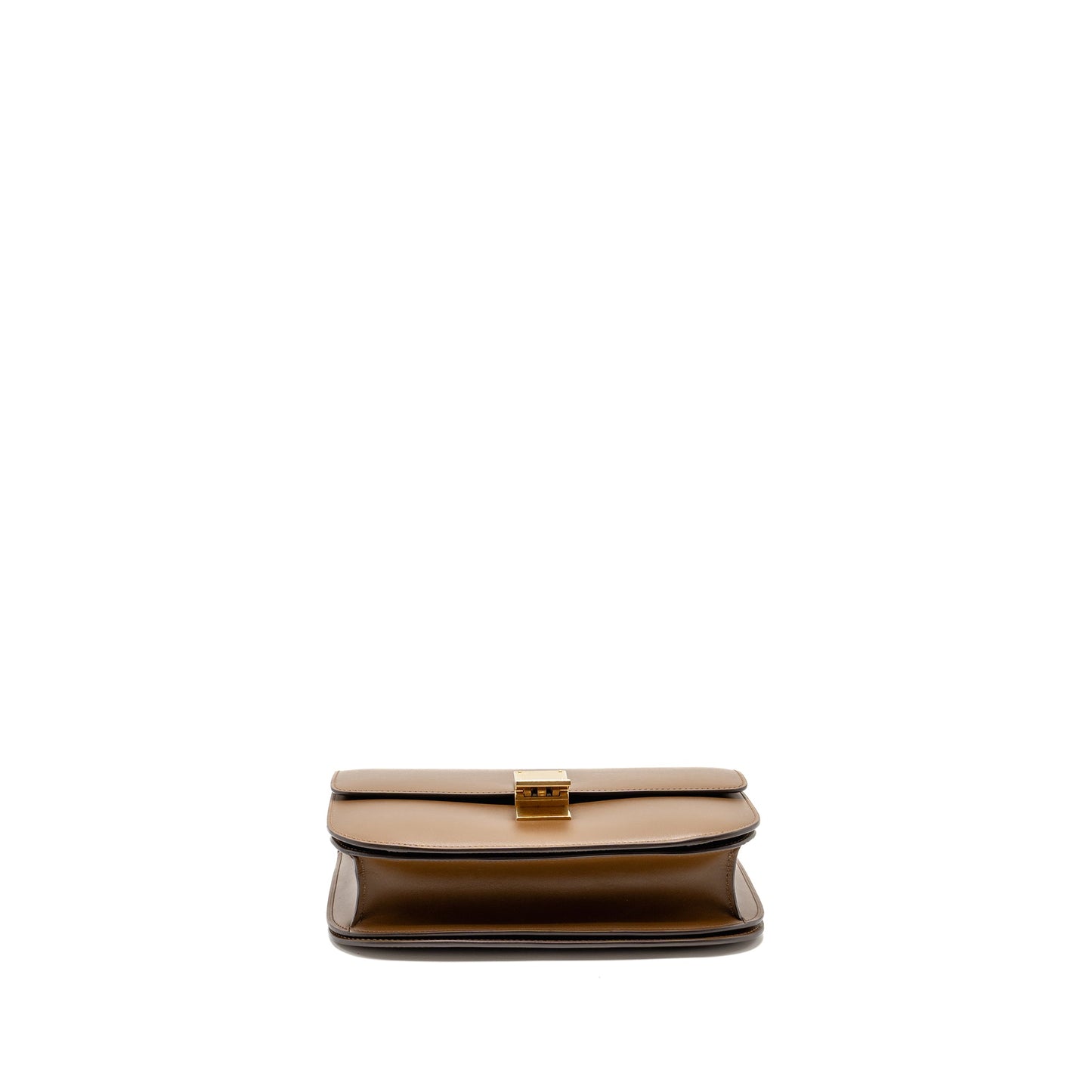 CELINE Medium Classic Box Bag Calfskin Caramel GHW