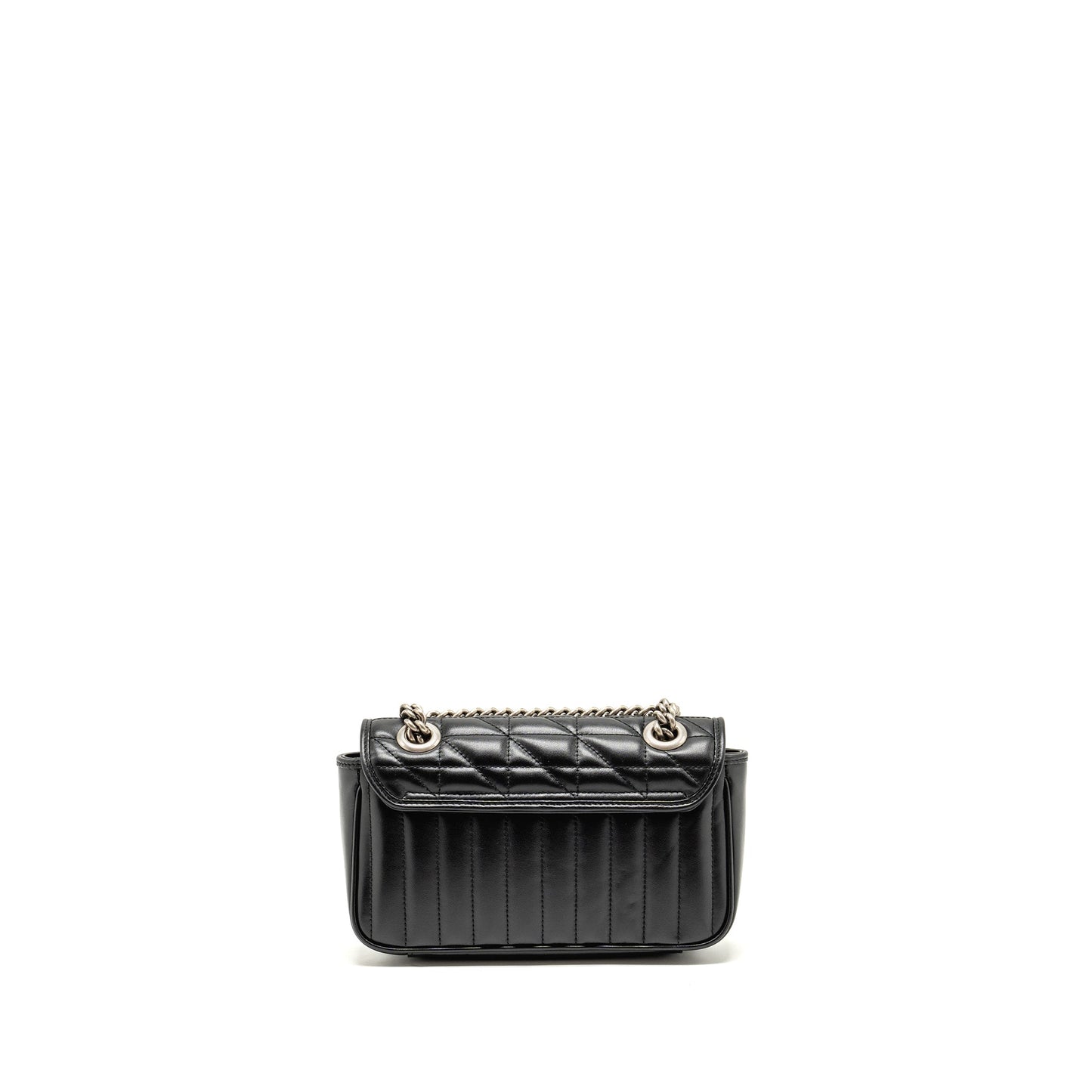 Gucci Small GG Marmont Shoulder Bag Calfskin Black SHW