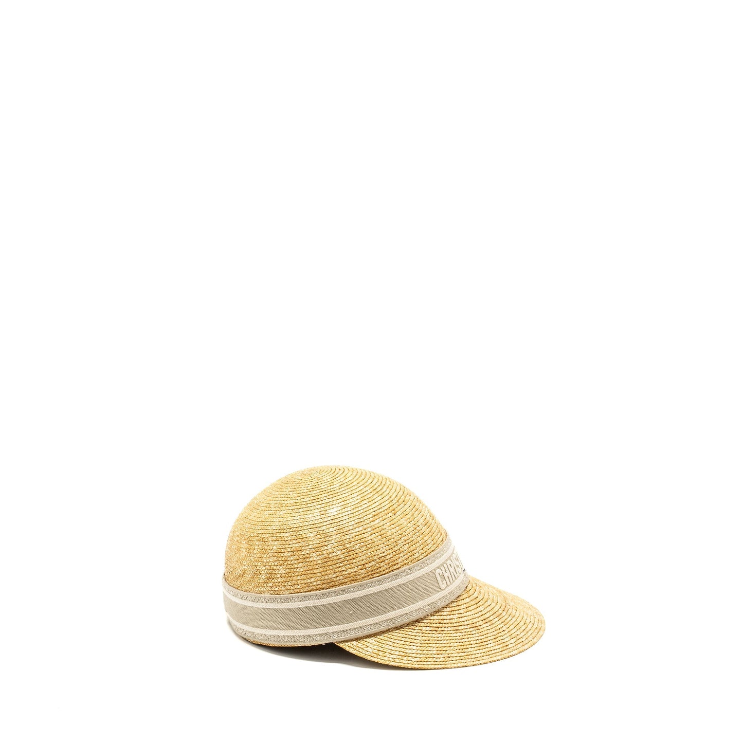 Luxury Dior Size 57 Raffia Cap Grey/Multicolour