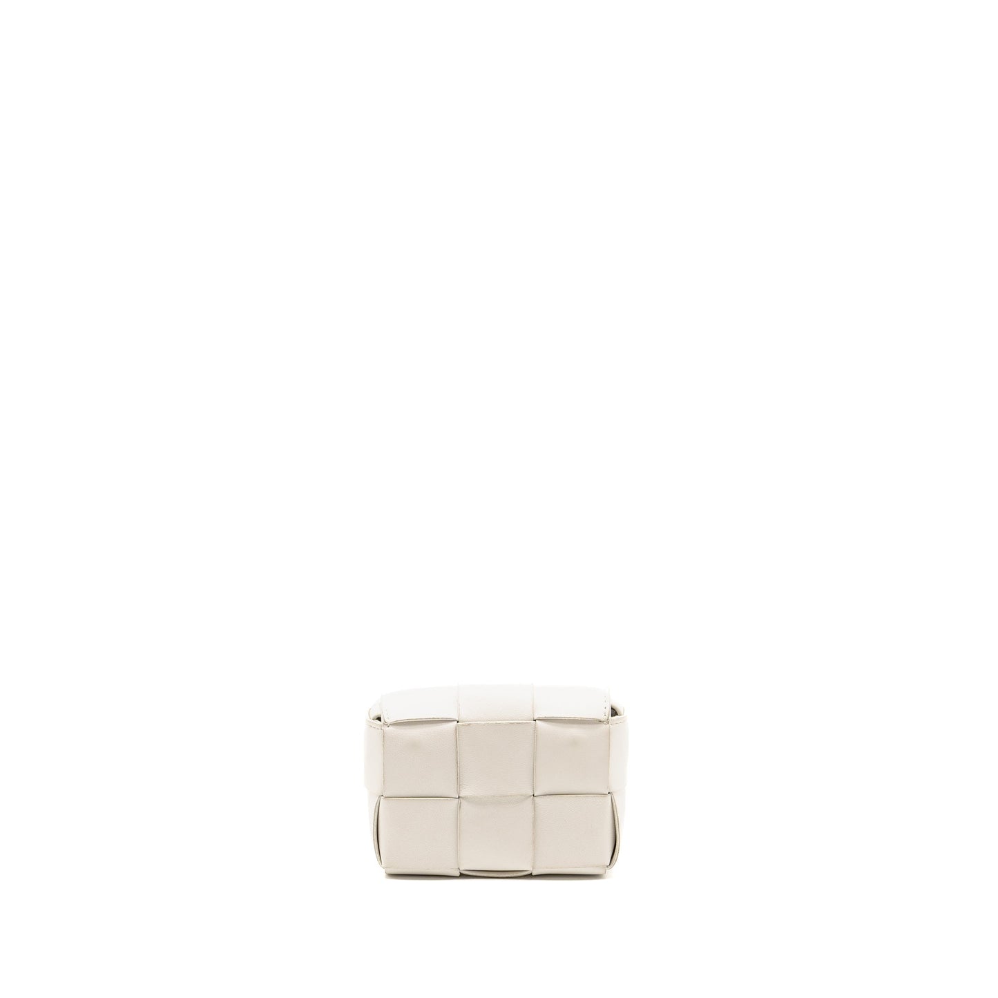 Bottega Veneta Intreccio Cassette Mini Bag Lambskin White