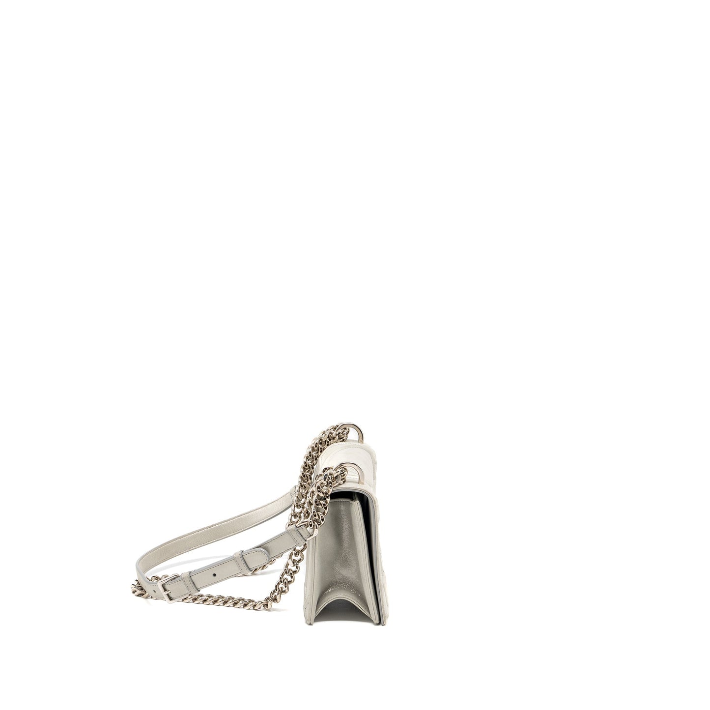 Luxury Dior small Luxury Diorama leather iridescent Pearl grey SHW
