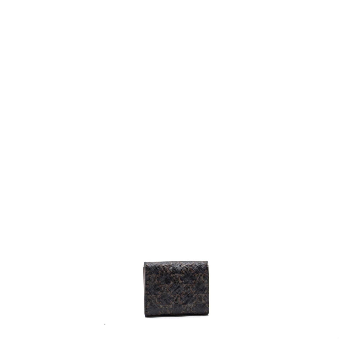 Celine Small Triomphe Flap Wallet Canvas Tan GHW