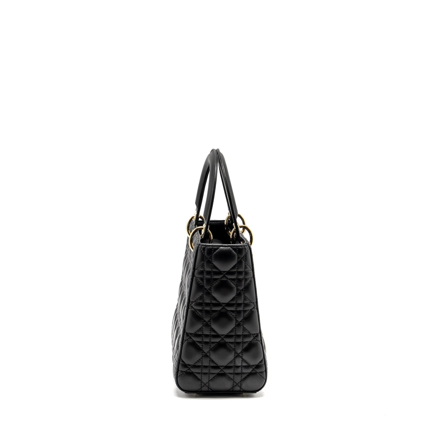 Luxury Dior Medium Lady Luxury Dior Lambskin Black LGHW