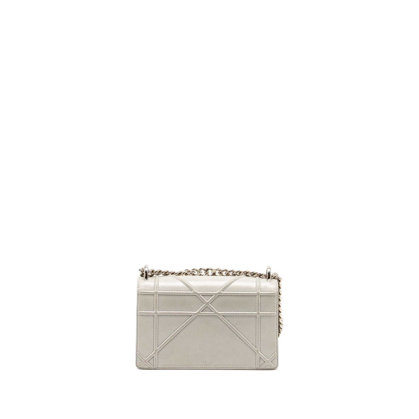 Luxury Dior small Luxury Diorama leather iridescent Pearl grey SHW
