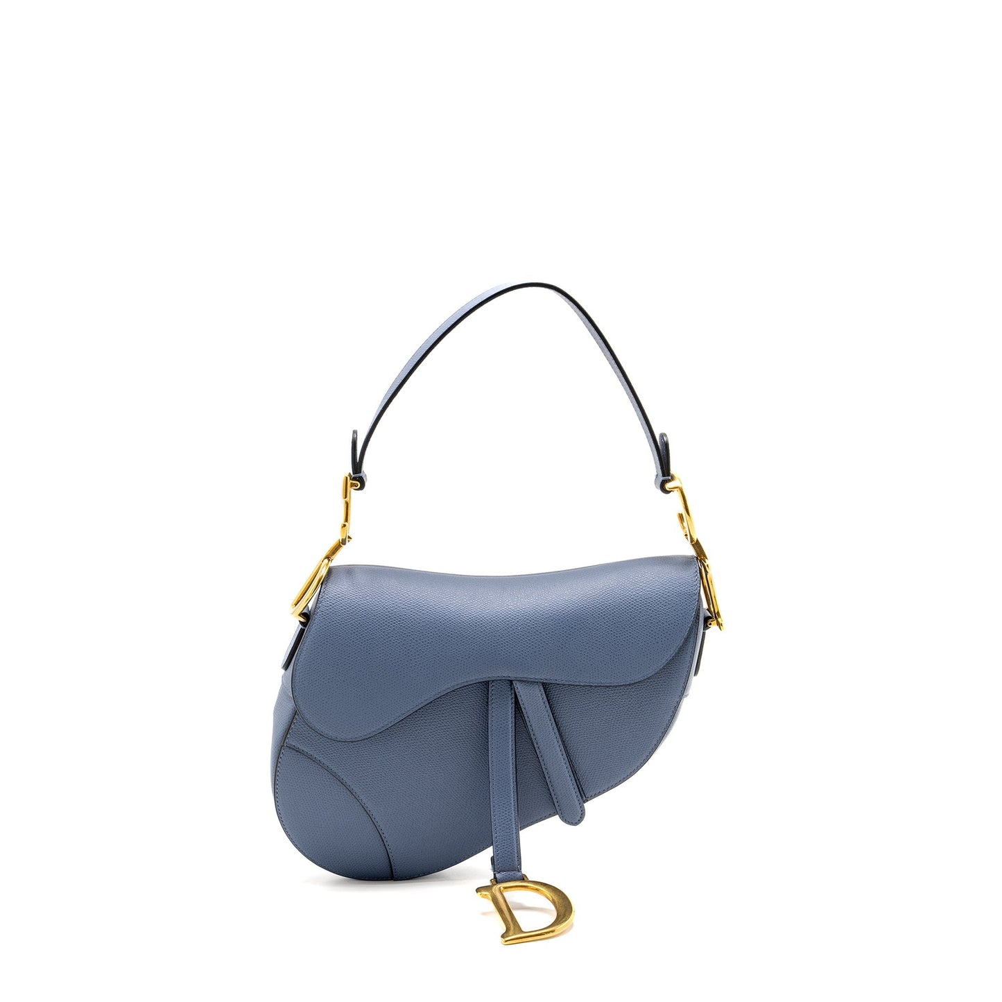 Luxury Dior Medium Saddle bag Calfskin Blue GHW