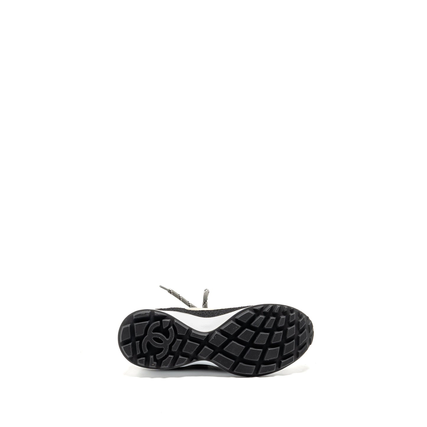 Chanel Size 37.5 21K CC Sneakers Suede Calfskin/Knit Grey/Dark Grey/Light Grey SHW