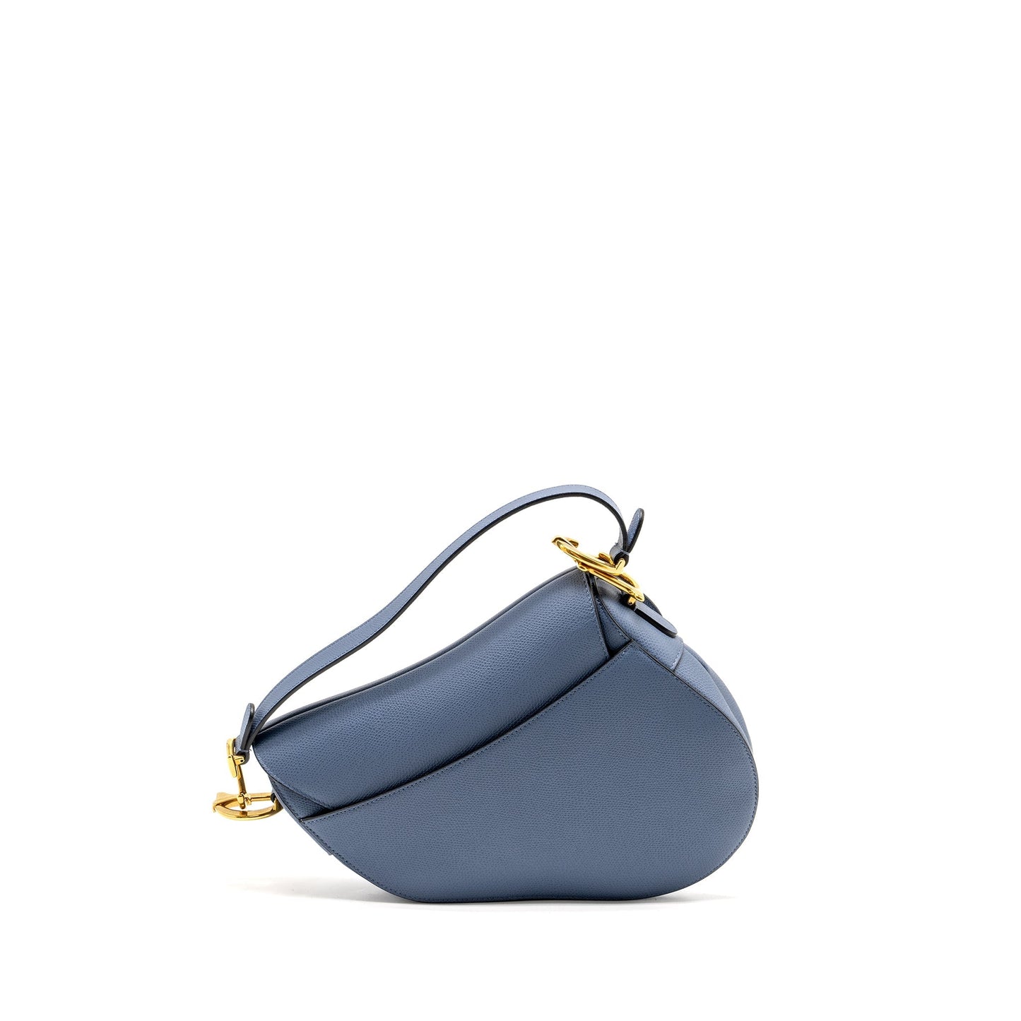 Luxury Dior Medium Saddle bag Calfskin Blue GHW