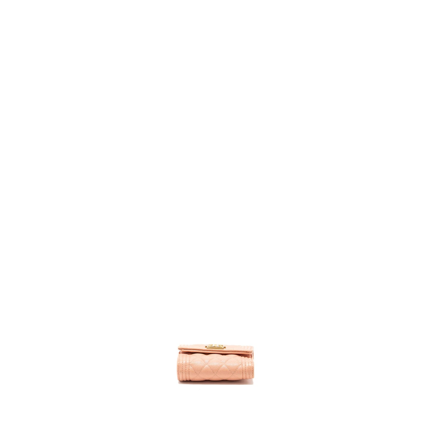 Chanel Boy Compact Wallet Caviar Pink GHW