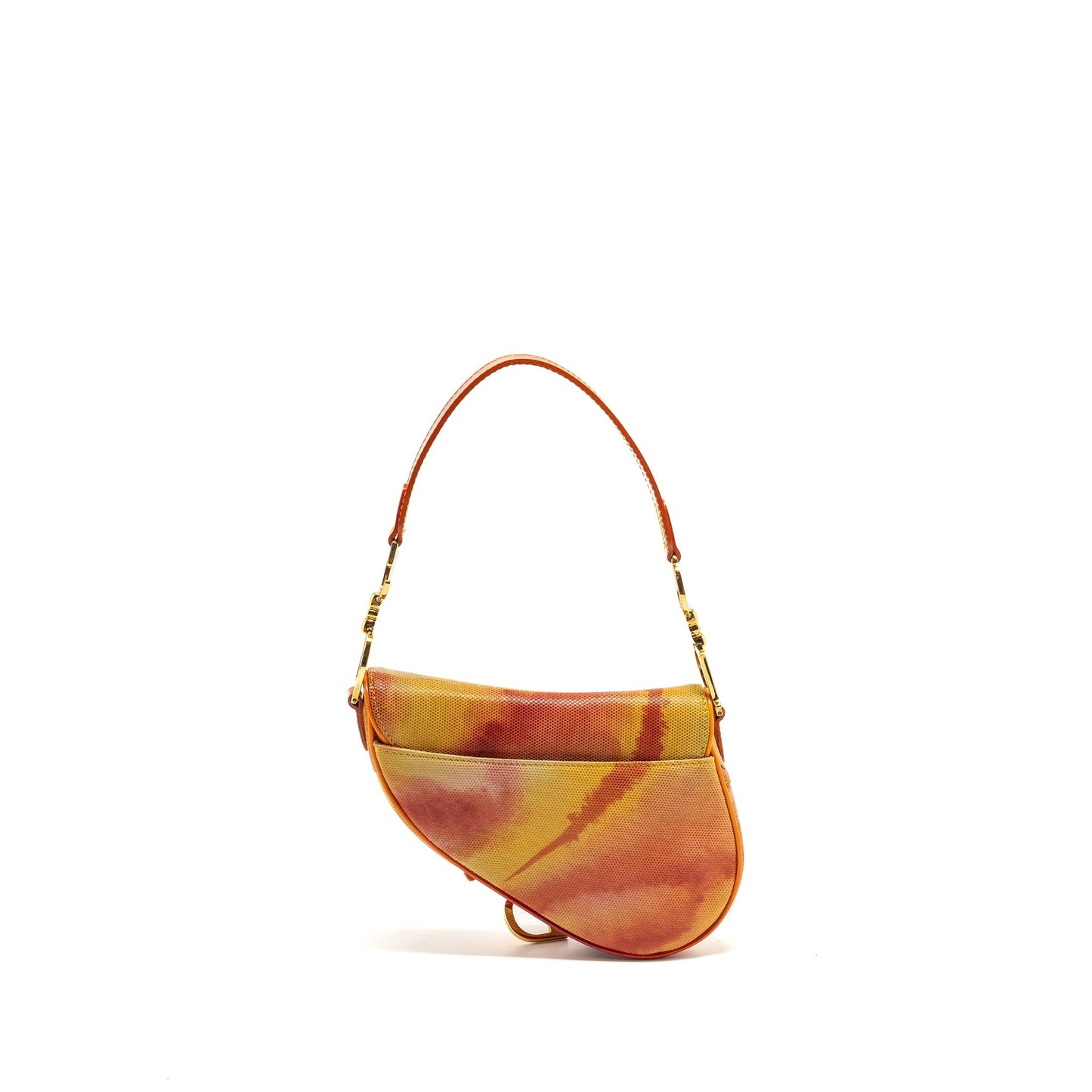 Luxury Dior Vintage Mini Saddle Bag Fabric/Leather Multicolour GHW