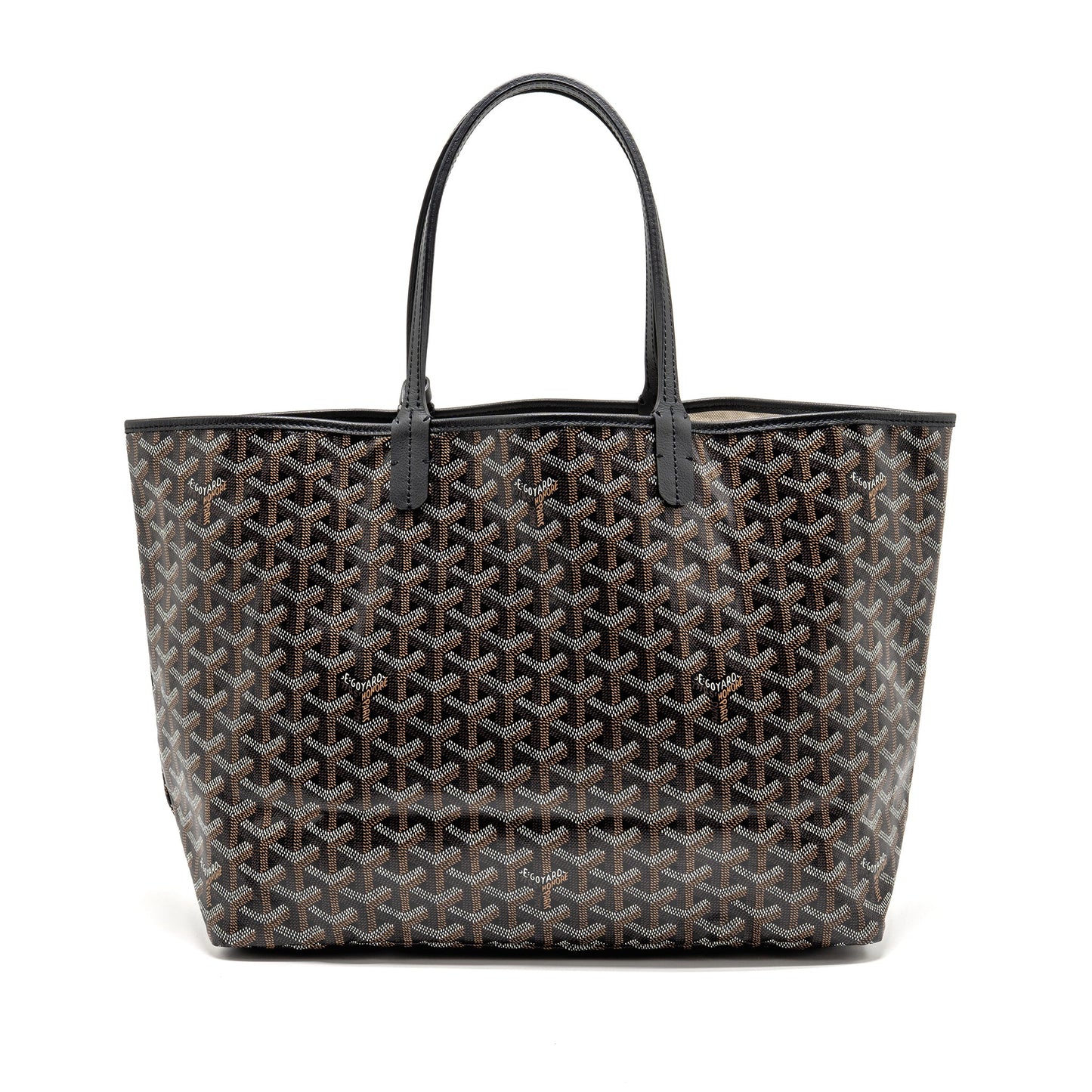Goyard Saint Louis PM Tote Goyardine Canvas/Calfskin Black SHW