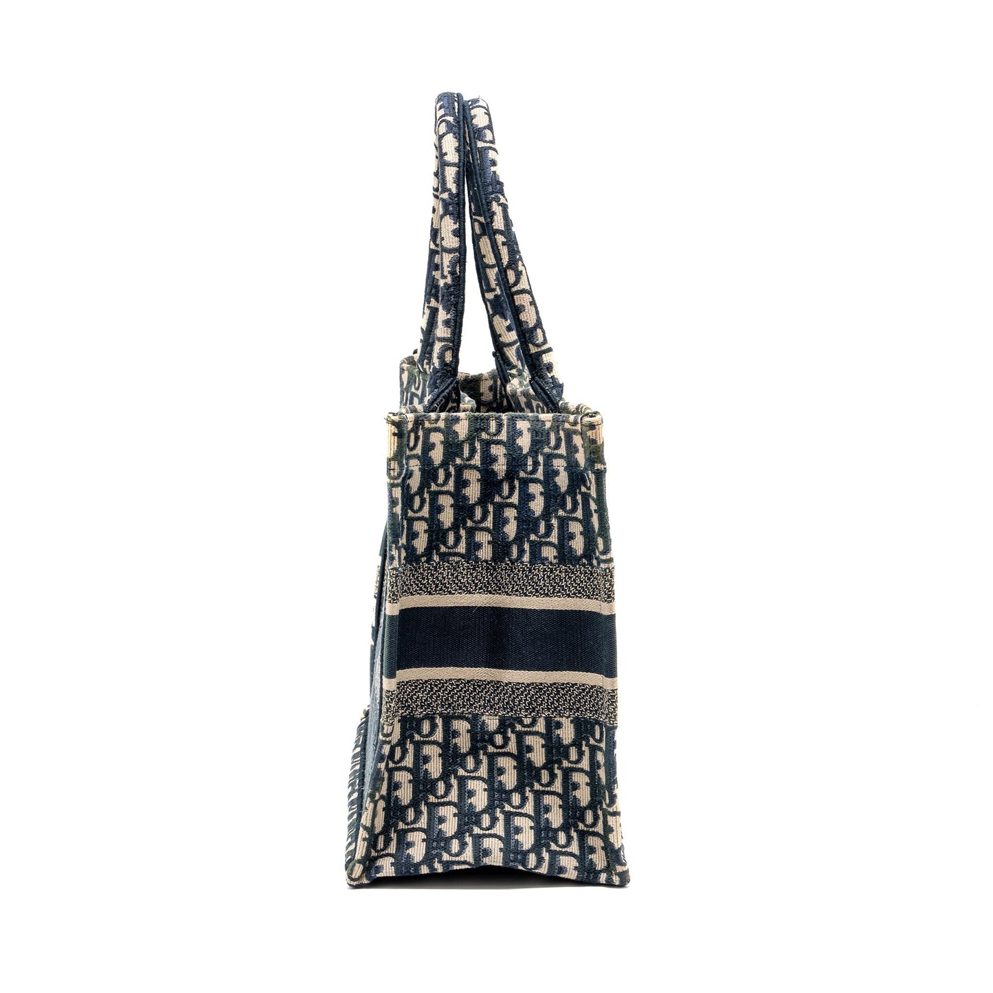 Luxury Dior Medium Book Tote Luxury Dior Oblique Embroidery blue
