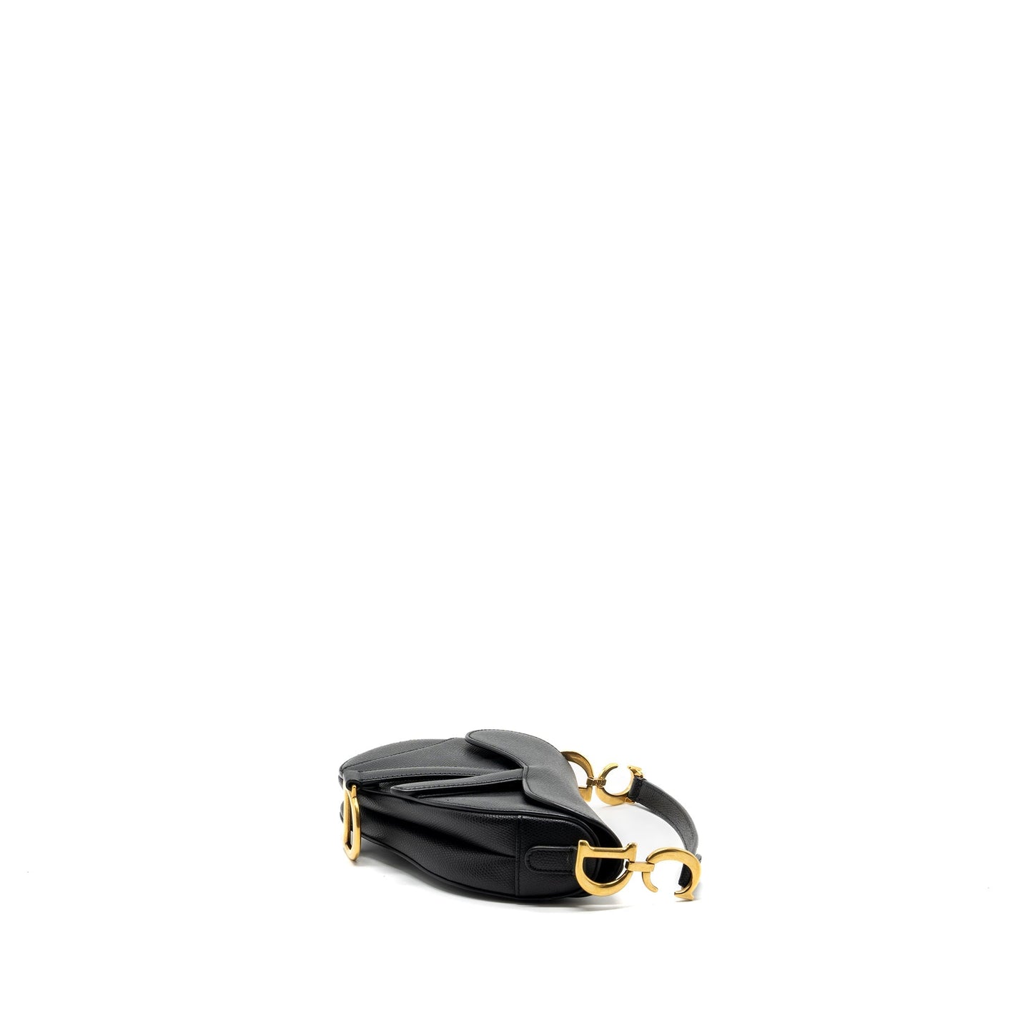 Luxury Dior mini saddle bag grained calfskin black GHW