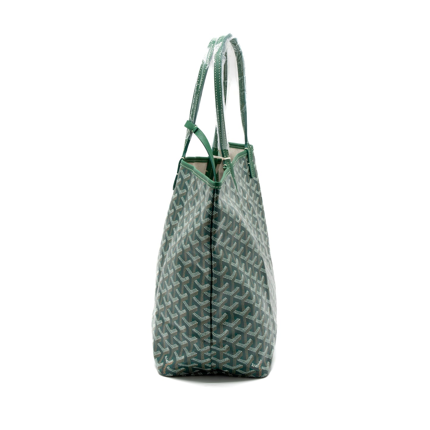 Goyard Saint Louis PM Tote Bag Goyardine Canvas Green SHW
