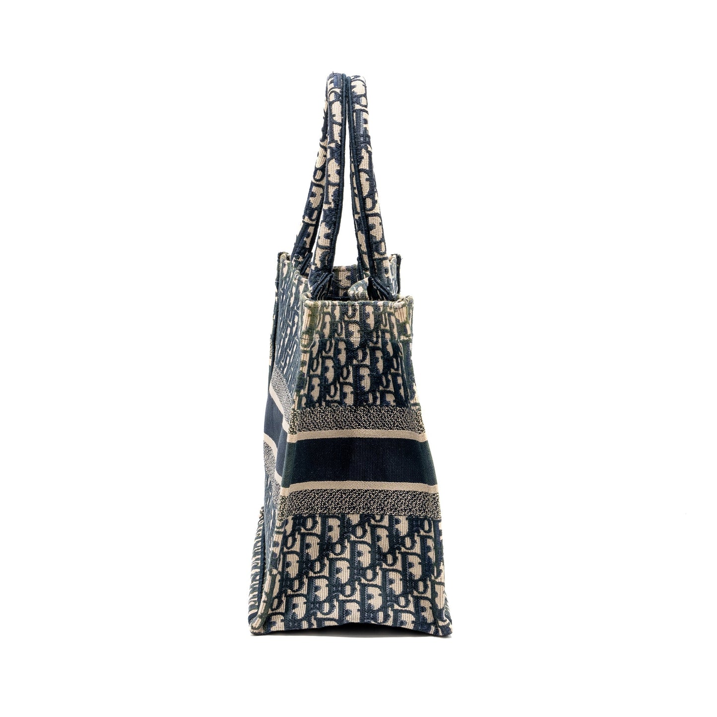 Luxury Dior Medium Book Tote Luxury Dior Oblique Embroidery blue
