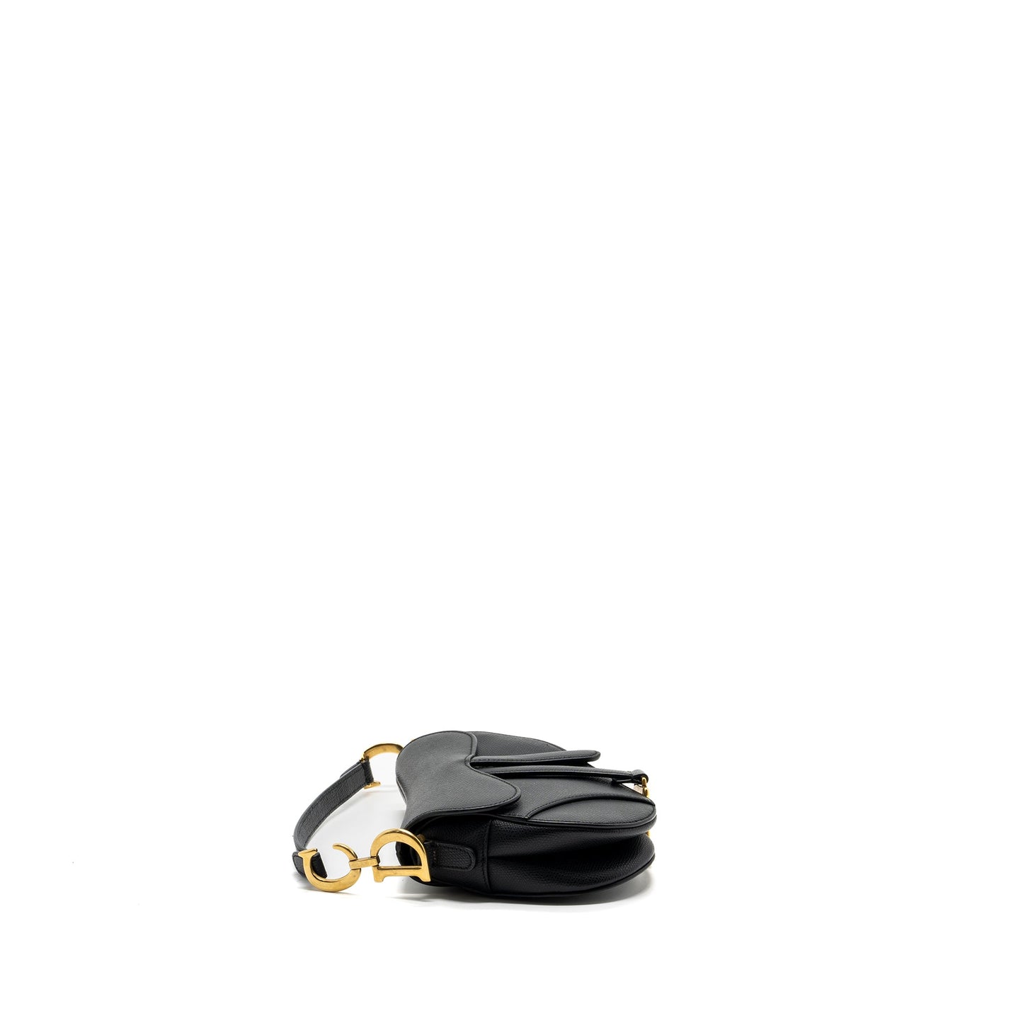 Luxury Dior mini saddle bag grained calfskin black GHW