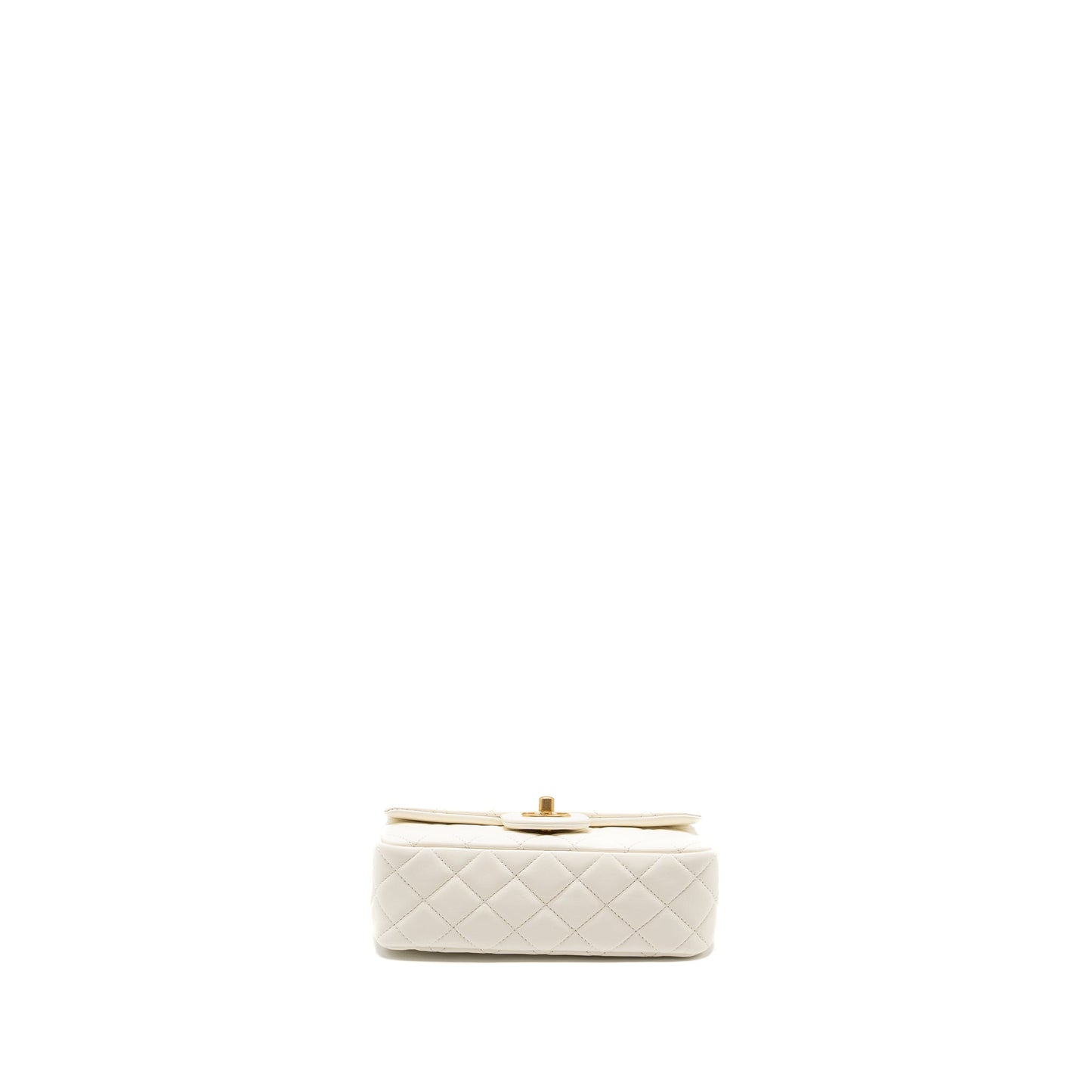 Chanel 22C pearl crush mini rectangular flap bag lambskin white GHW (microchip)