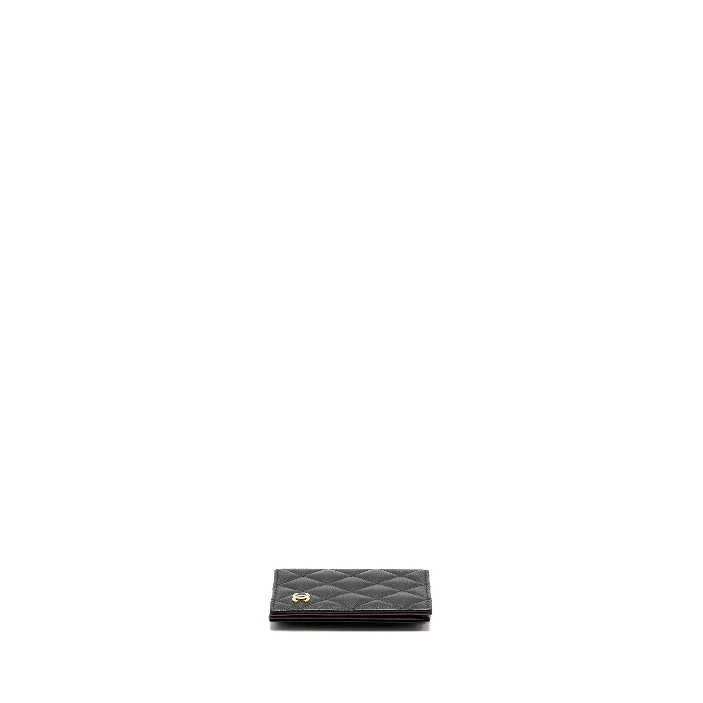 Chanel Compact Card Holder Caviar Black LGHW