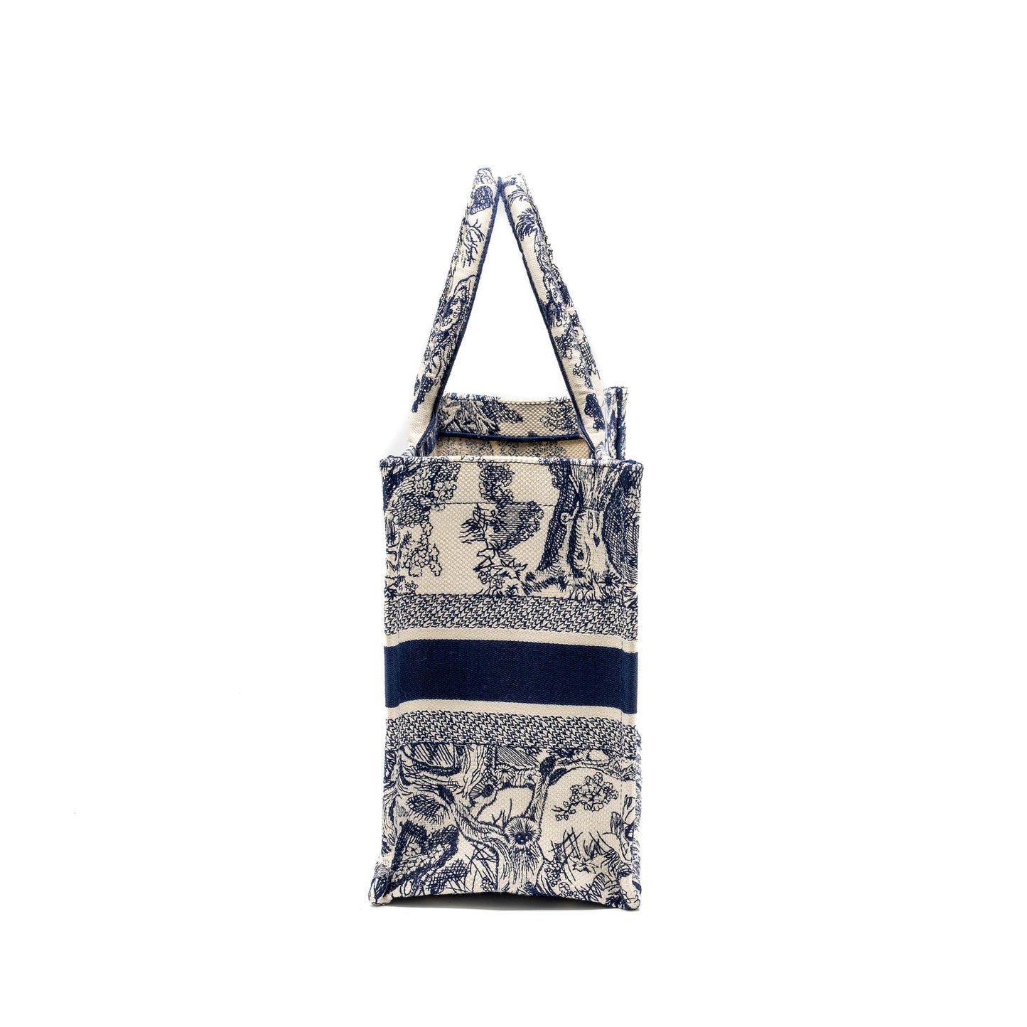 Luxury Dior Medium Book tote Blue Toile De Jouy Embroidery Canvas