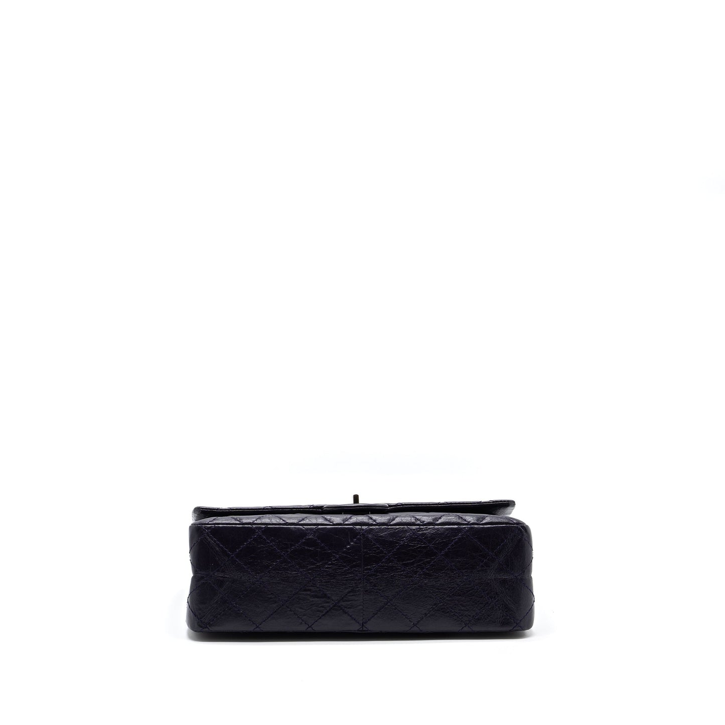 CHANEL Large 2.55  REISSUE FLAP BAG AGED CALFSKIN DARK PURPLE RUTHENIUM HARDWARE
