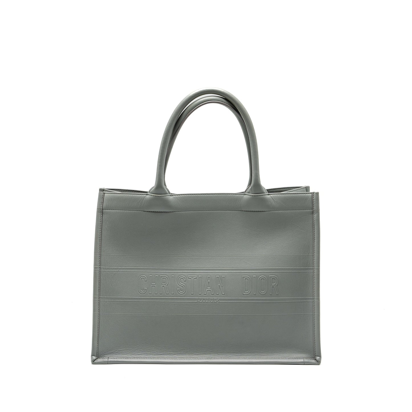 Luxury Dior Medium Booktote Calfskin Grey
