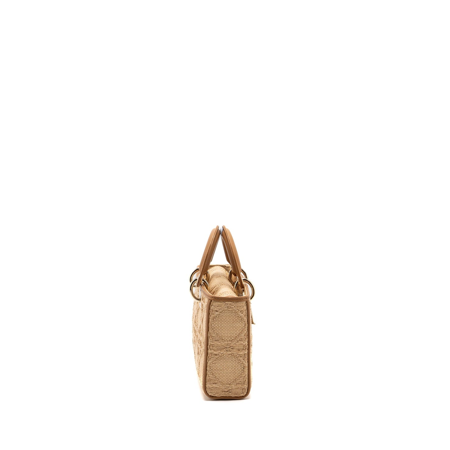 Luxury Dior Medium Lady D-Joy Bag Raffia/ Leather Natural LGHW
