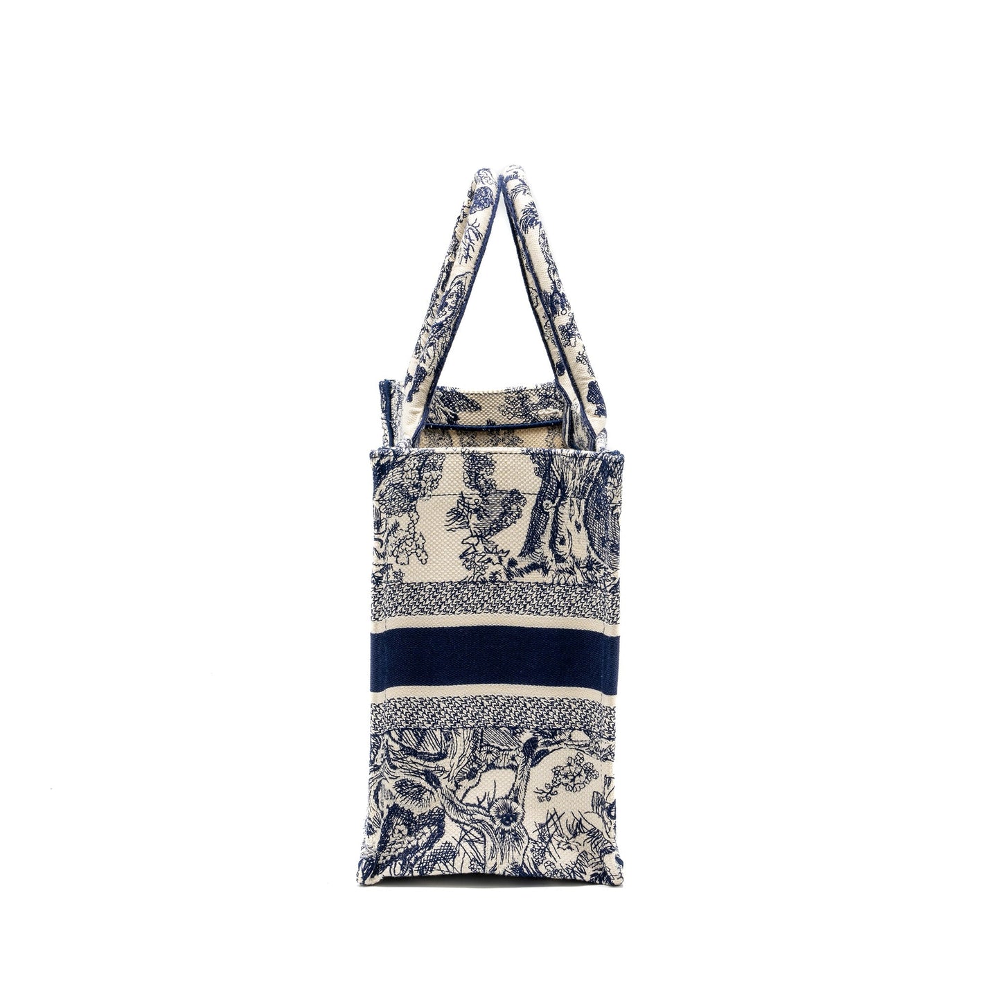 Luxury Dior Medium Book tote Blue Toile De Jouy Embroidery Canvas