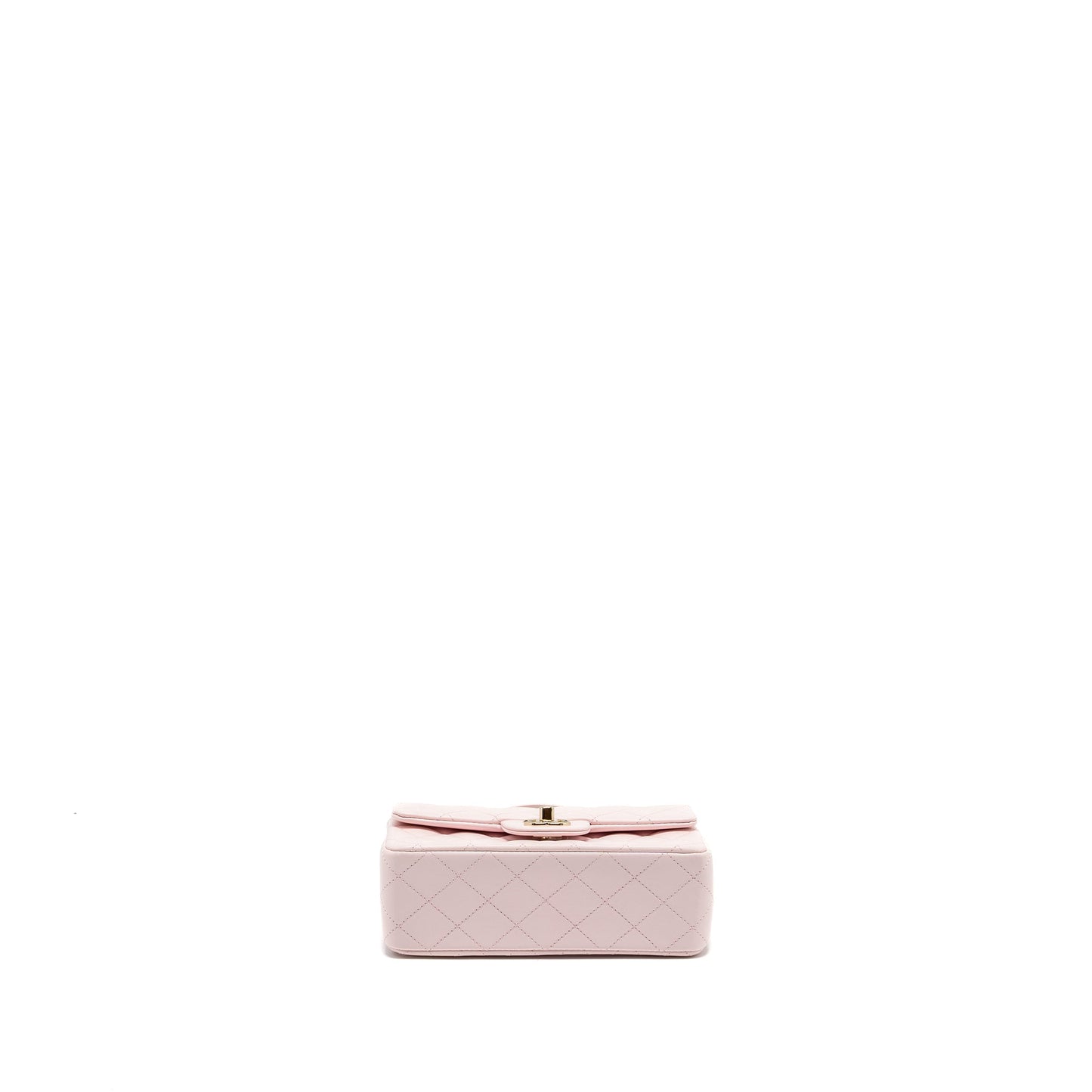 Chanel Top Handle Mini Rectangular Flap Bag Lambskin Light Pink LGHW(Microchip)
